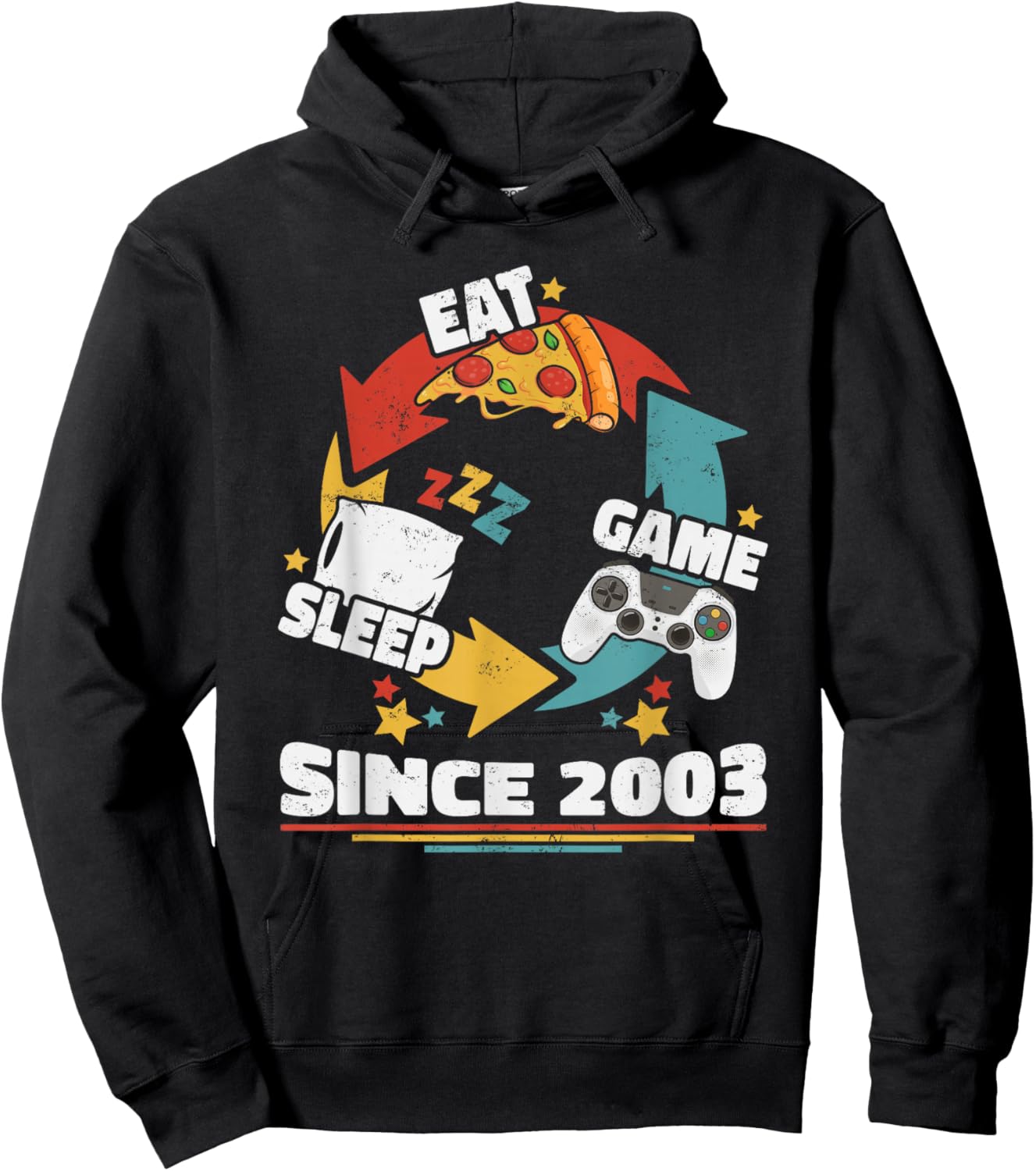 2003 Born 23rd Birthday Men Women Vintage 2003 Gamer Hoodie - Hoodie | Black