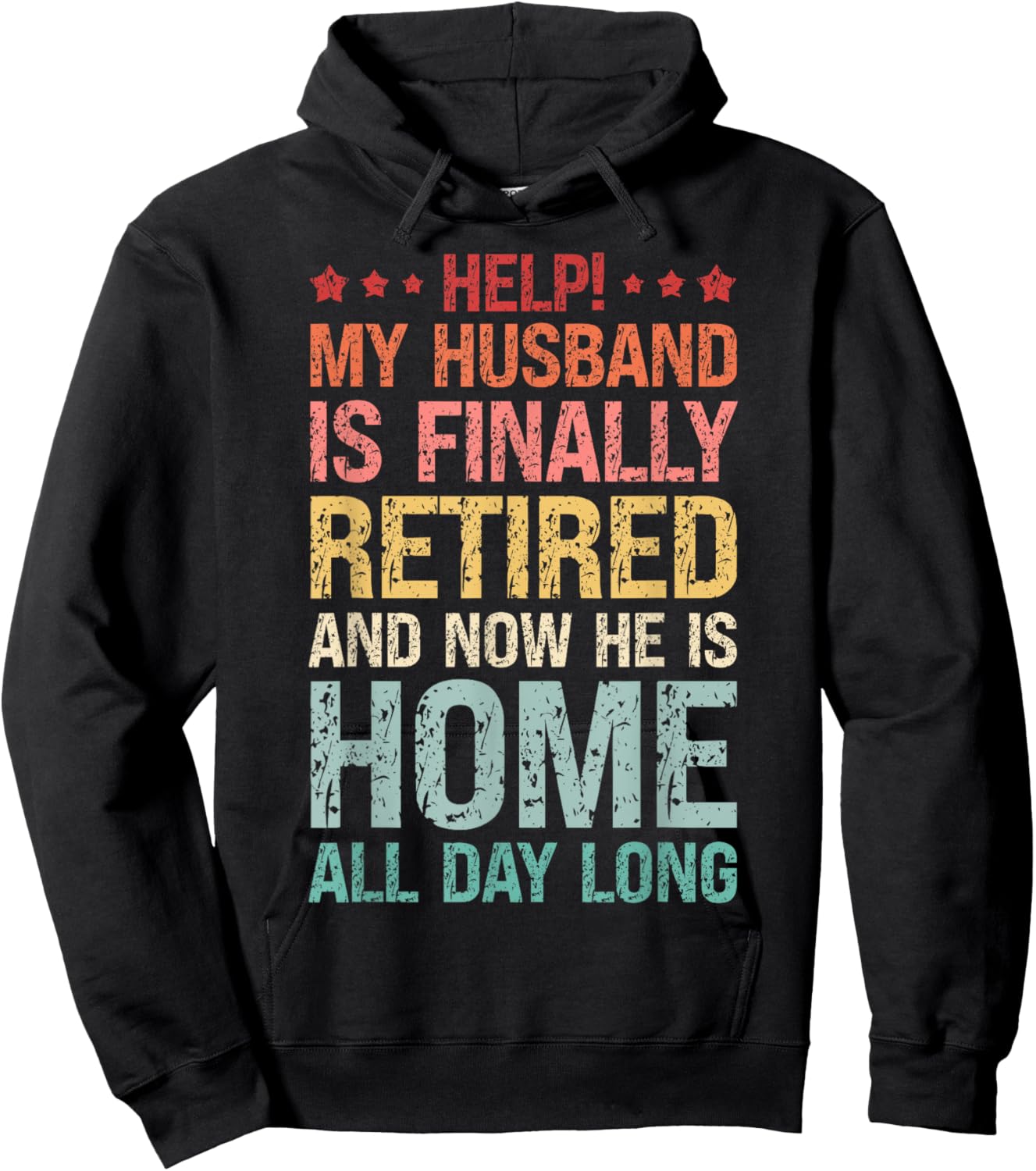 Vintage My Husband Is Finally Retired Retirement Hoodie - Hoodie | Black