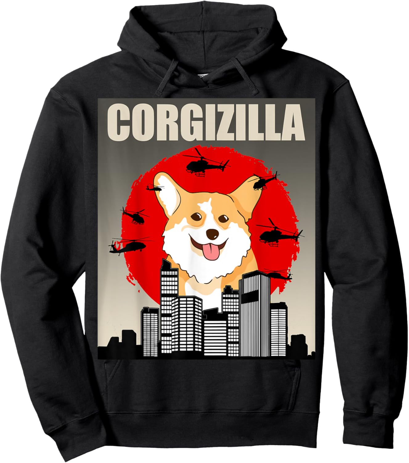 Funny Corgi Pet Dog - Corgizilla Hoodie - Hoodie | Black