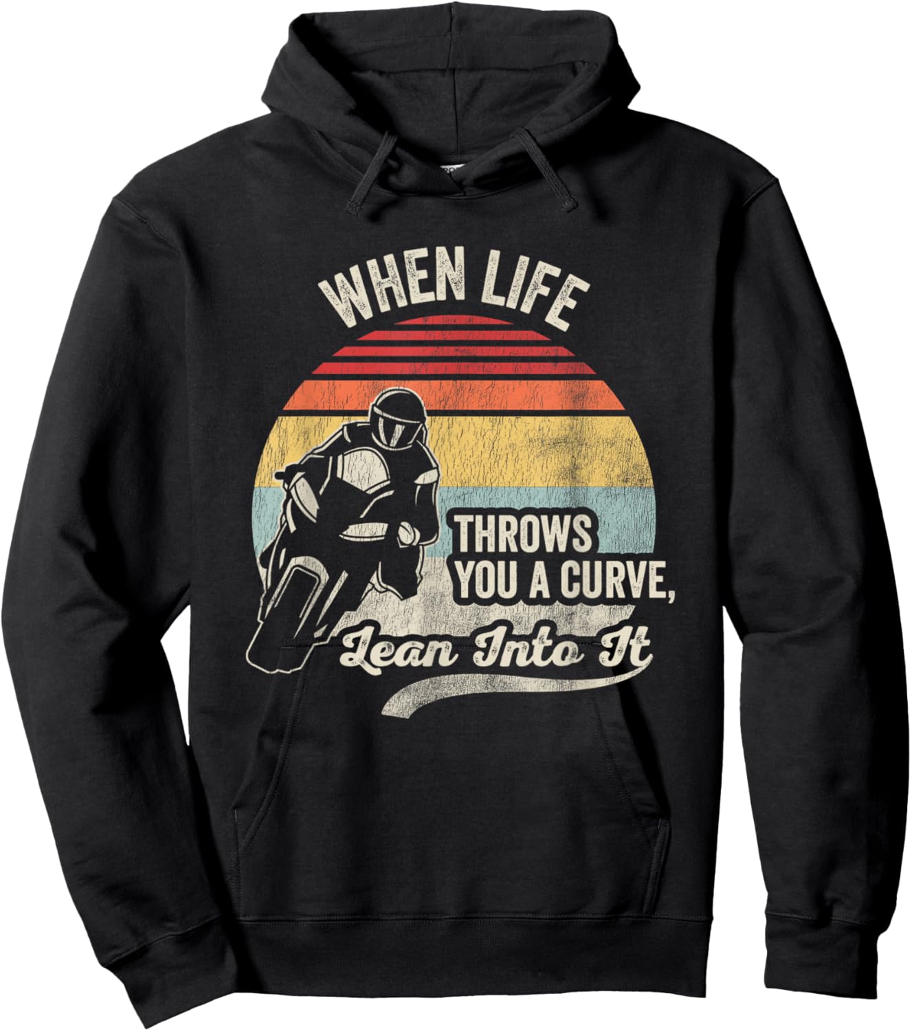 When Life Throws You A Curve Lean Into It Hoodie - Hoodie | Black
