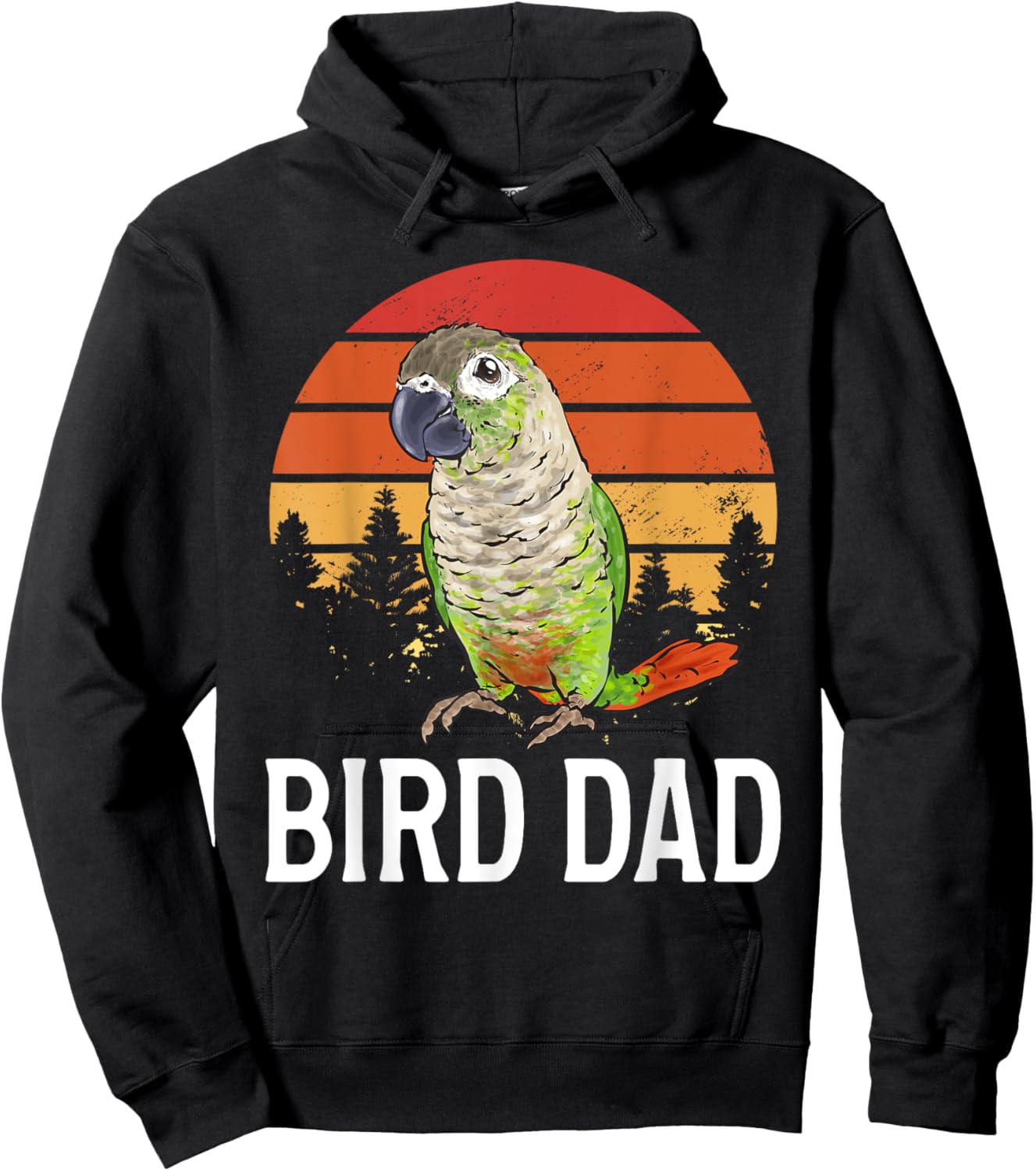 Green Cheek Conure Parrot Bird Dad Hoodie - Hoodie | Black