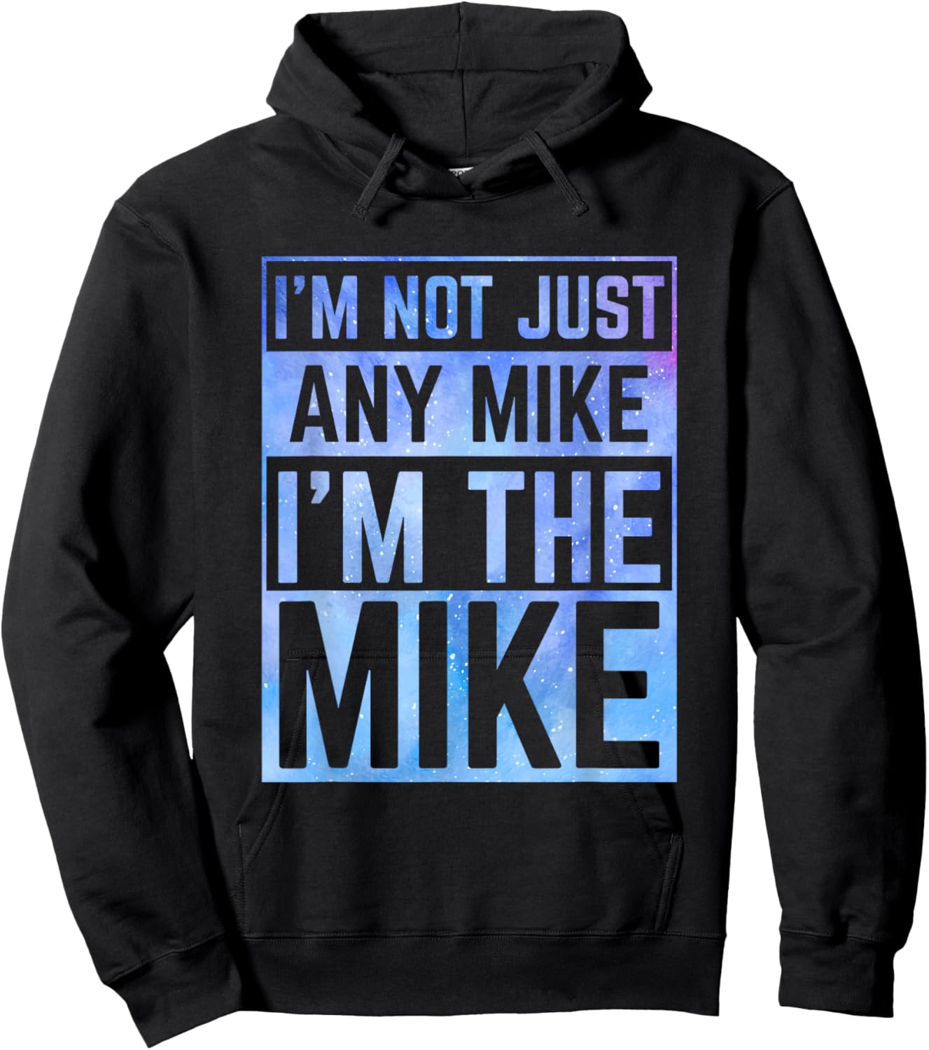 Personalized Gifts For Mike -Adults, -Kids Black Medium Modern Mock Collar Short Sleeve Hoodie - Hoodie | Black