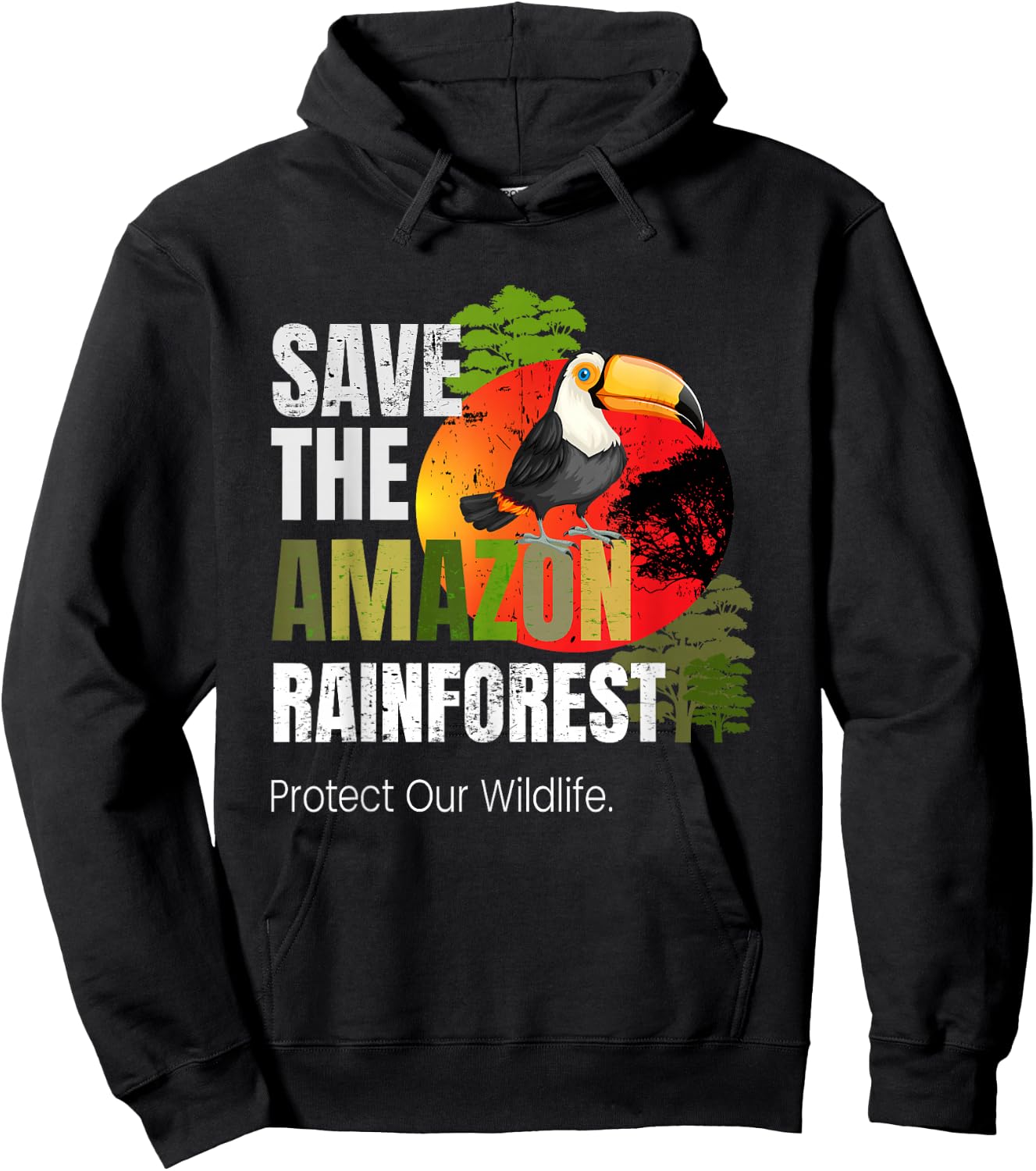Save Amazon Rainforest Protect Wildlife Pray for Amazonas Hoodie - Hoodie | Black