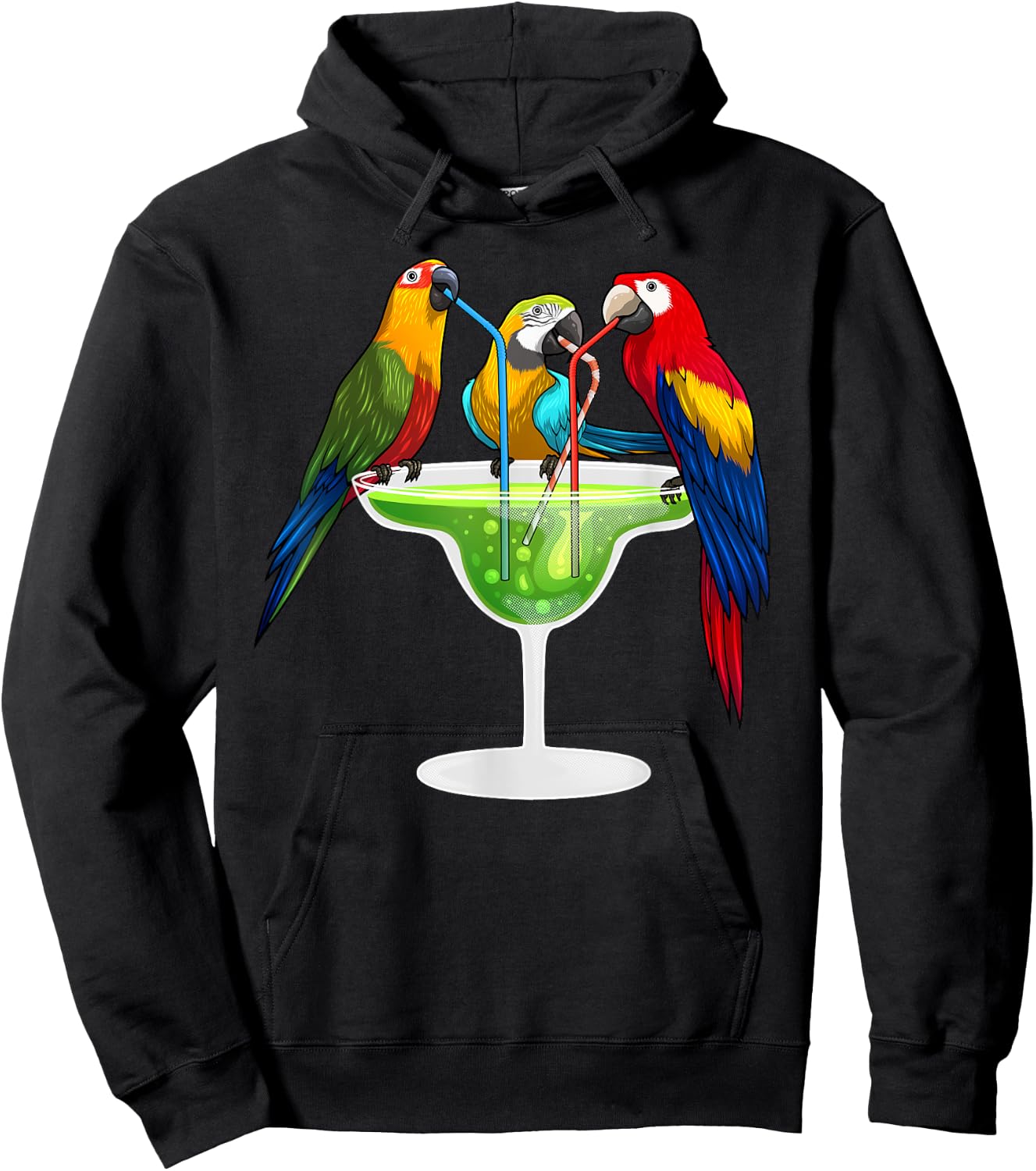 Cute Parrot Design Women Kids Pet Bird Parrot Lovers Hoodie - Hoodie | Black