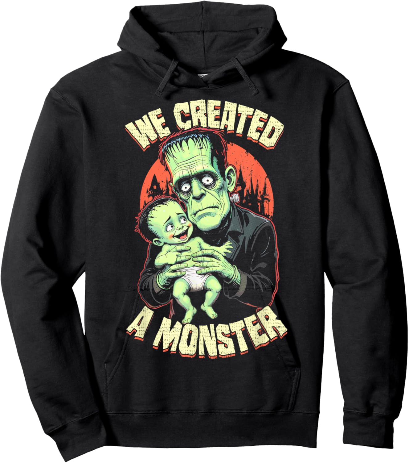 New Father, First Baby Monster Frankenstein Halloween Hoodie - Hoodie | Black