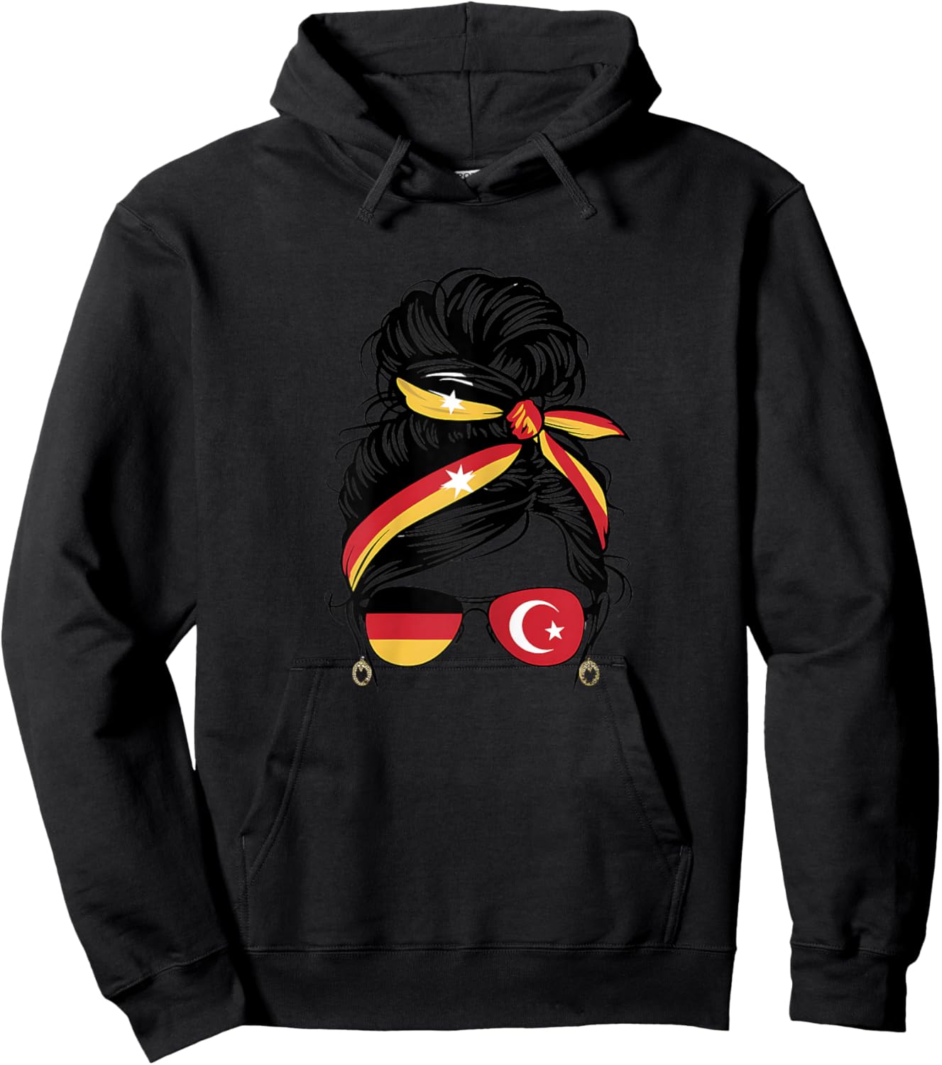 Türkiye Deutschland Flagge Türkisch Deutsch Mädchen Damen Hoodie - Hoodie | Black