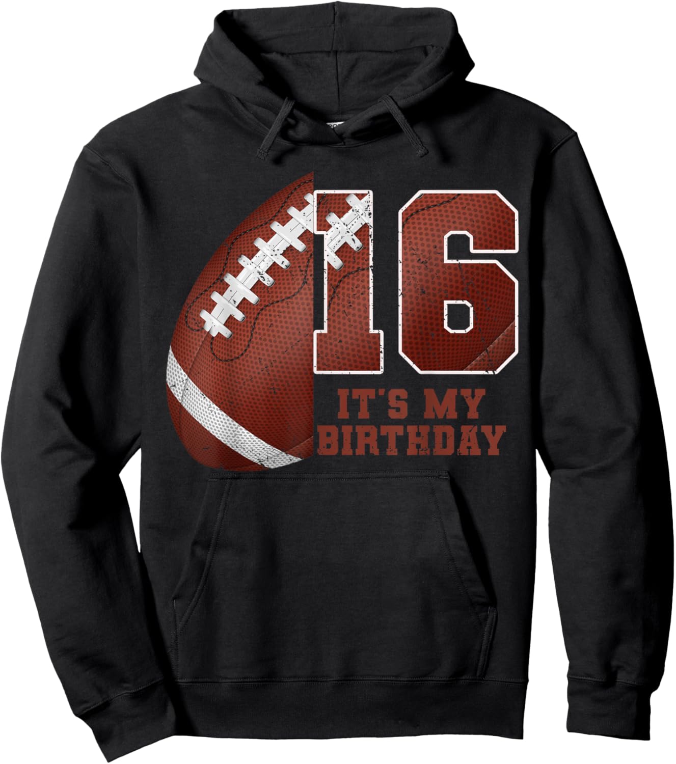 Birthday Boy 16 Football Its My 16th Birthday Boys Girls Hoodie - Hoodie | Black