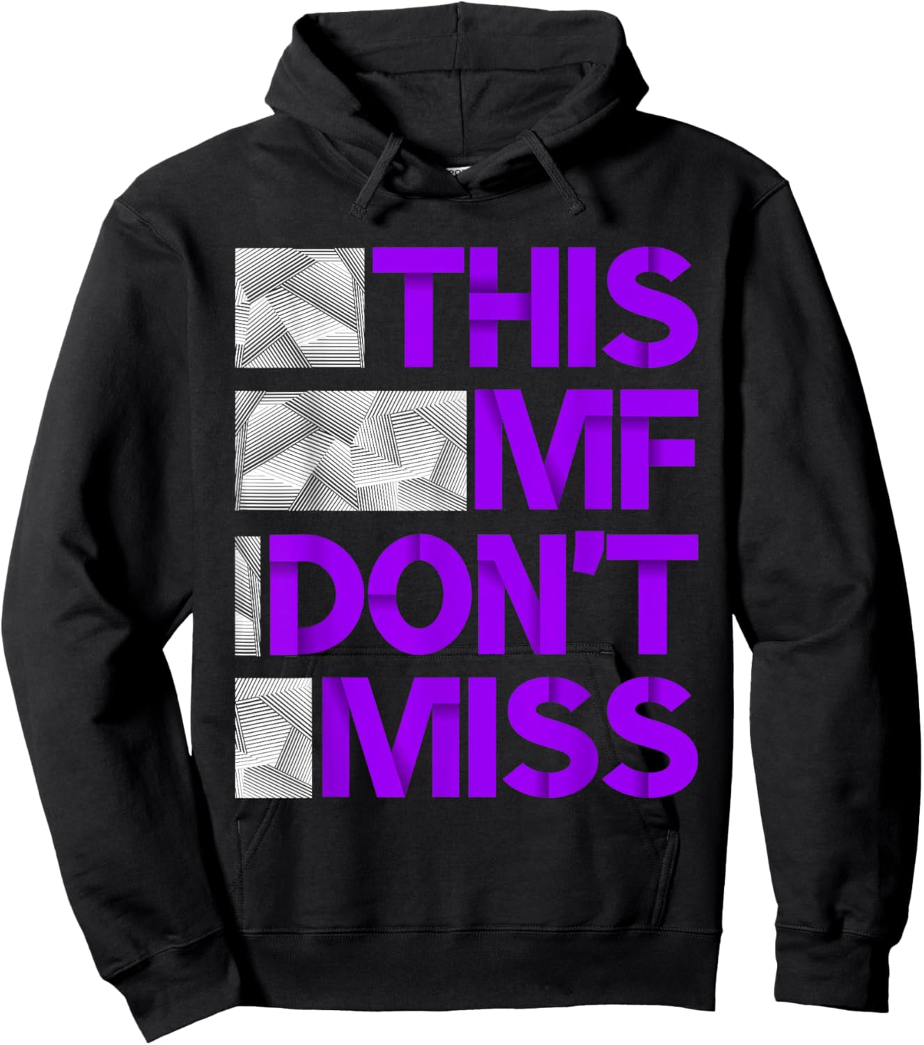 Purple This MF Don't Miss Purple Color Graphic Hoodie - Hoodie | Black