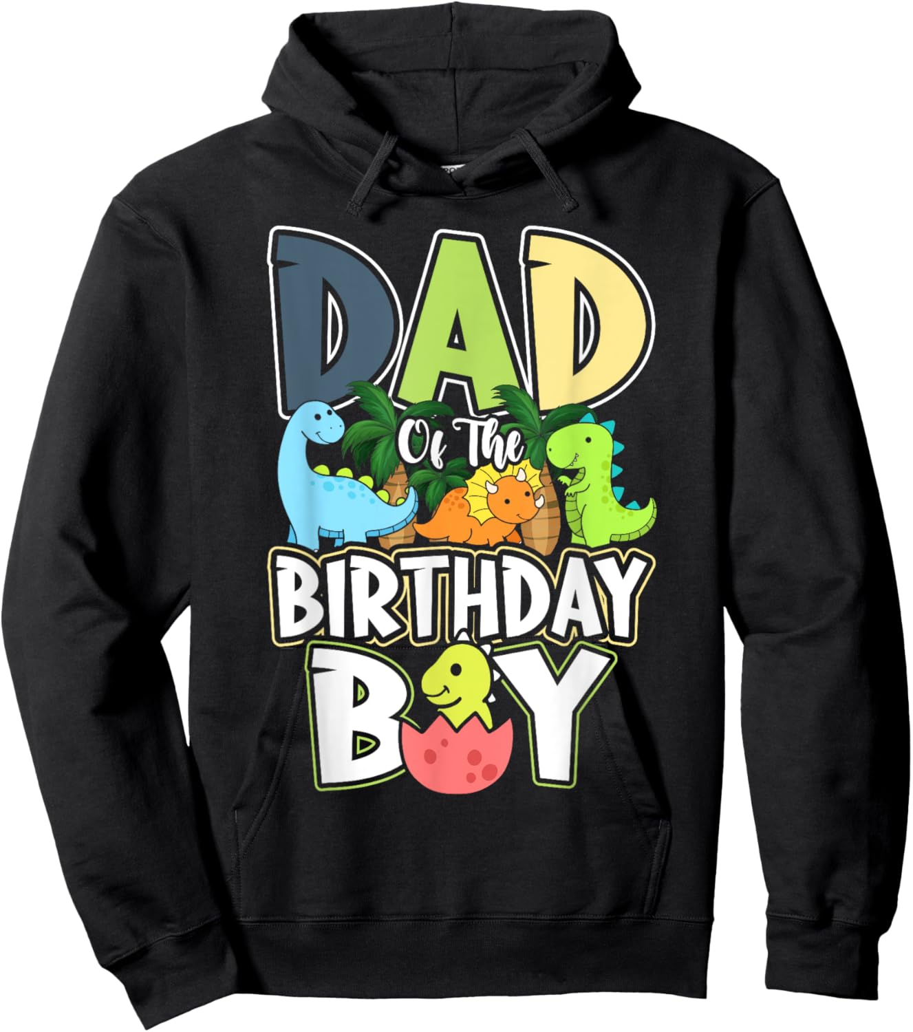 Dinosaurs Theme Birthday Dad Of The Birthday Boy Dinosaur Hoodie - Hoodie | Black