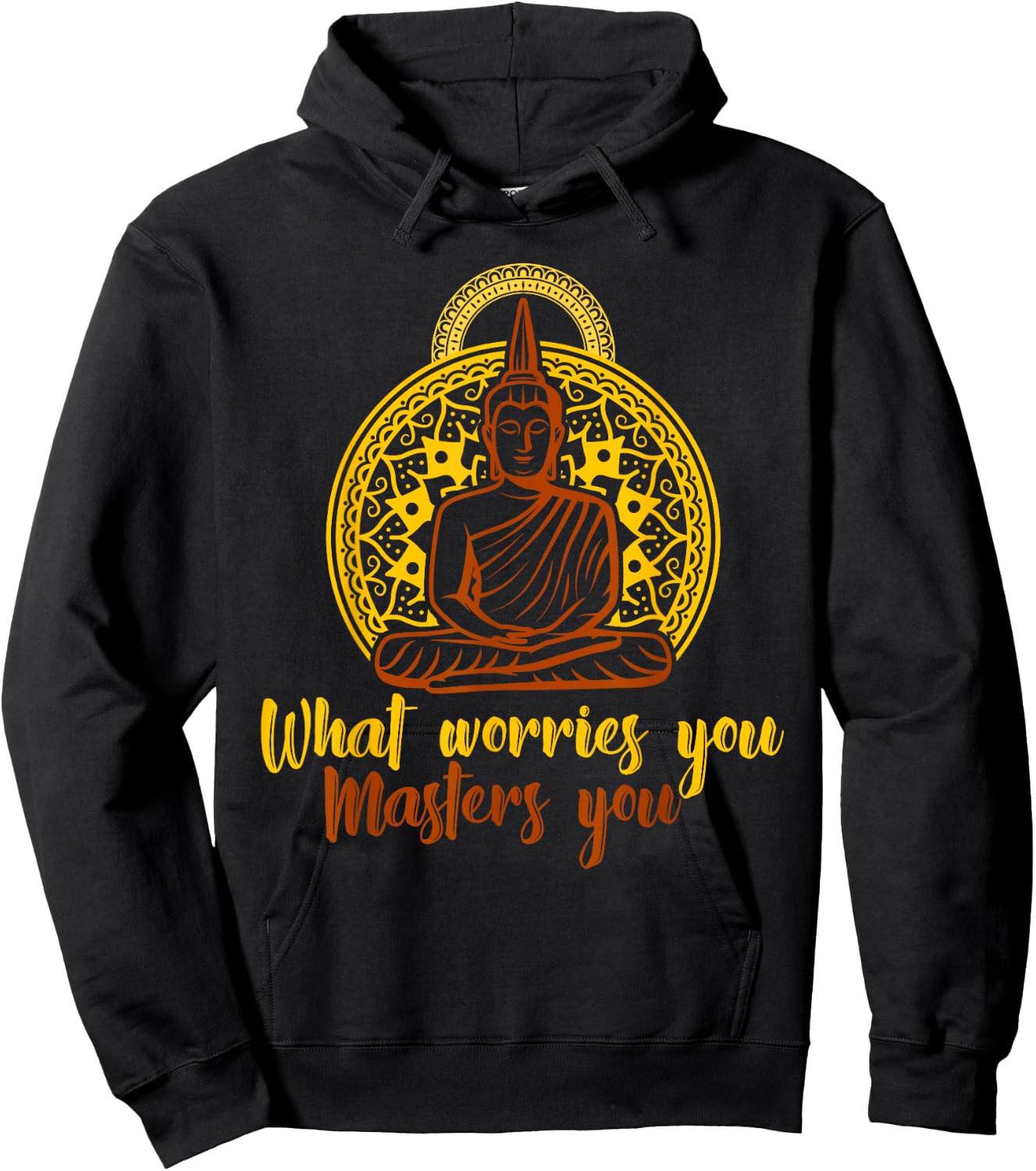 Worry Meditation Zen Yoga Meditation Buddha Mantra Hoodie - Hoodie | Black