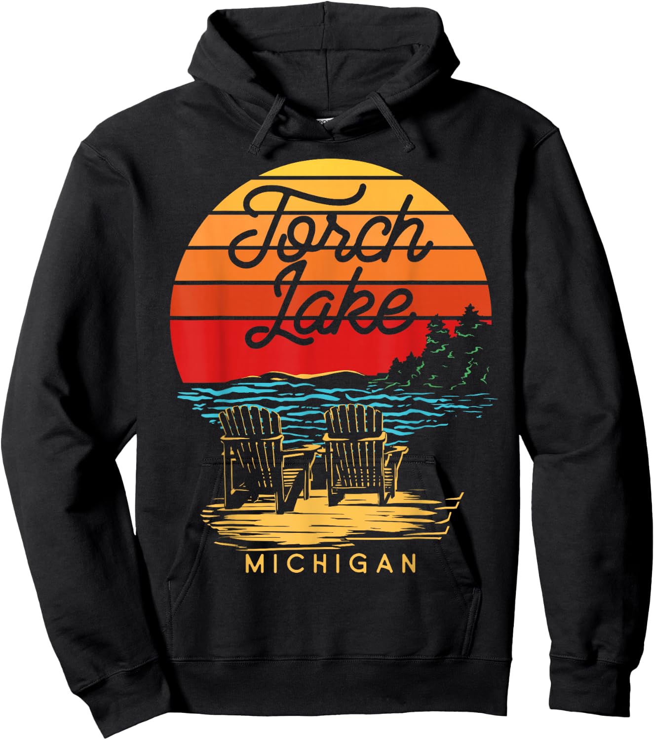 Torch Lake Michigan USA Beach Fun Vacation Souvenir DA1 Hoodie - Hoodie | Black
