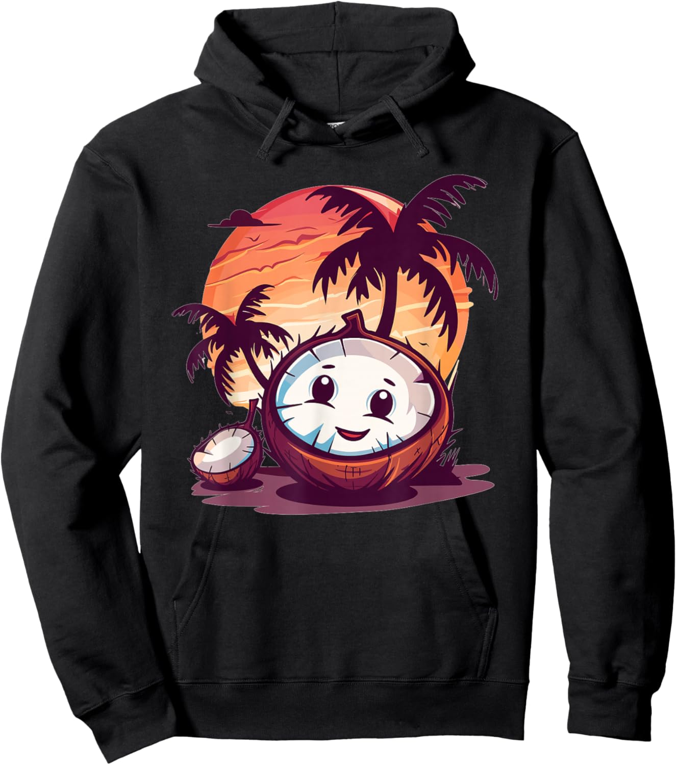 Cartoon Coconut I Kids Coconut Hoodie - Hoodie | Black