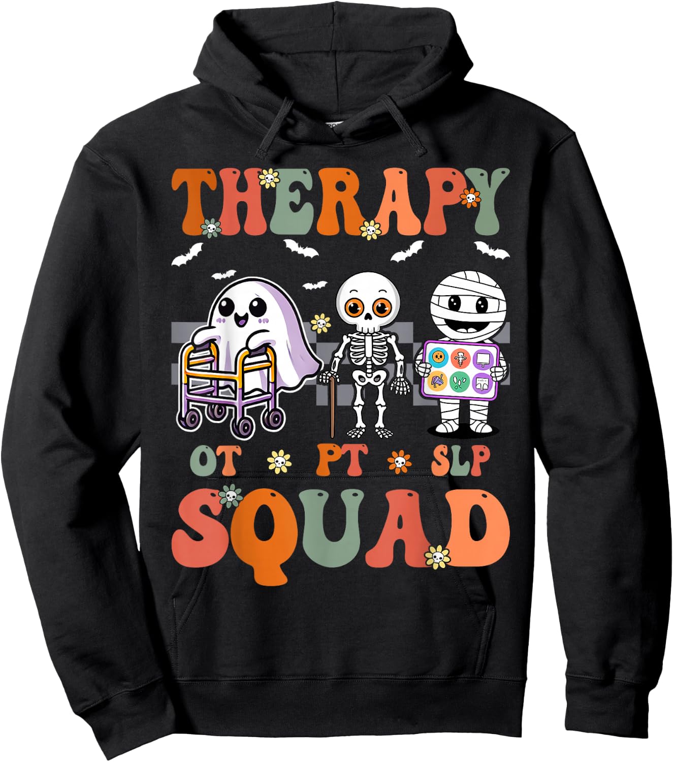Retro Therapy Squad SLP OT PT Team Halloween funny Physical Hoodie - Hoodie | Black