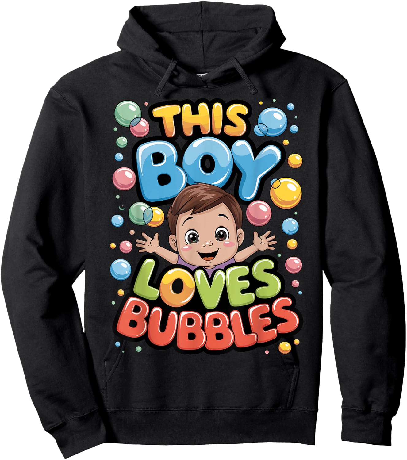 This Boy Loves Bubbles, Bath, Blowing Bubble Toddler, Kids Hoodie - Hoodie | Black