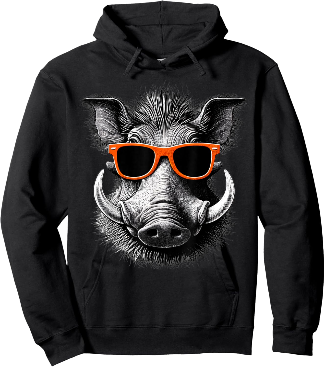 Cool Warthog Wearing Sunglasses Graphic Art Hoodie - Hoodie | Black