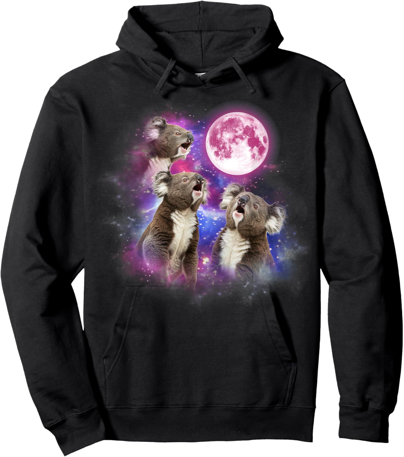 Koala Howling At The Moon Wildlife colorful koala Hoodie - Hoodie | Black