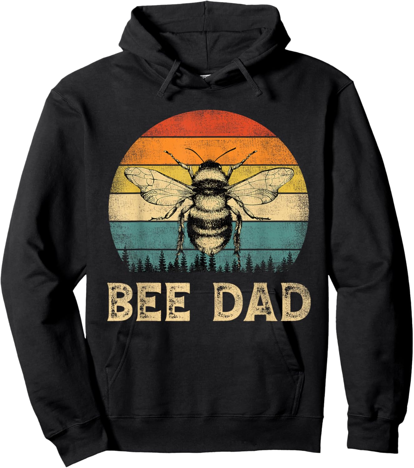 Vintage Bee Dad Bee Lovers Daddy Father's Day Hoodie - Hoodie | Black