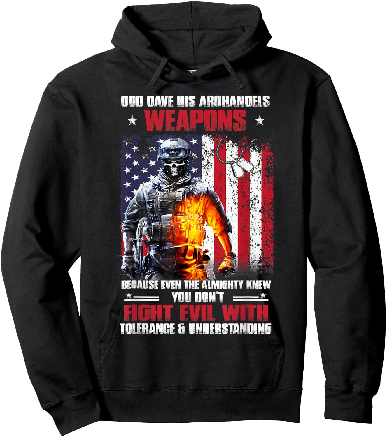 Veteran God Gave His Archangels Weapons Hoodie - Hoodie | Black