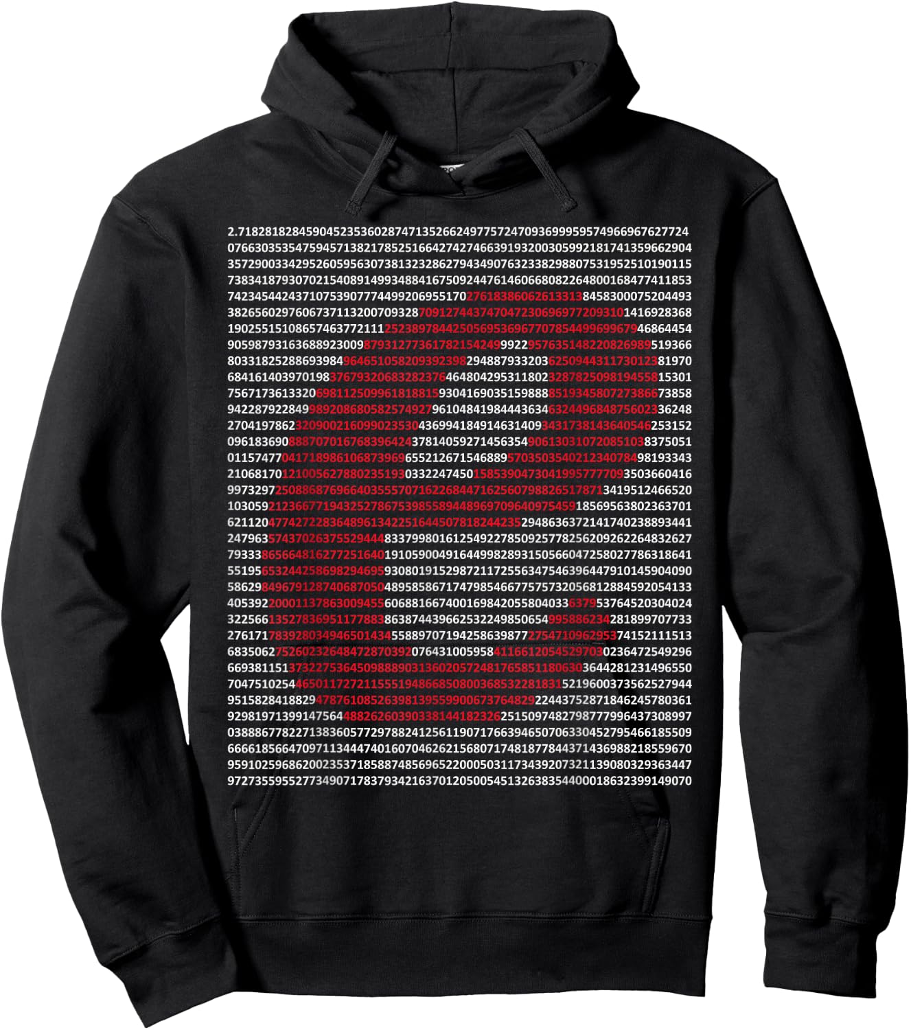 Nerdy e Euler's Number Digits Algebra Math Teacher Geek Hoodie - Hoodie | Black