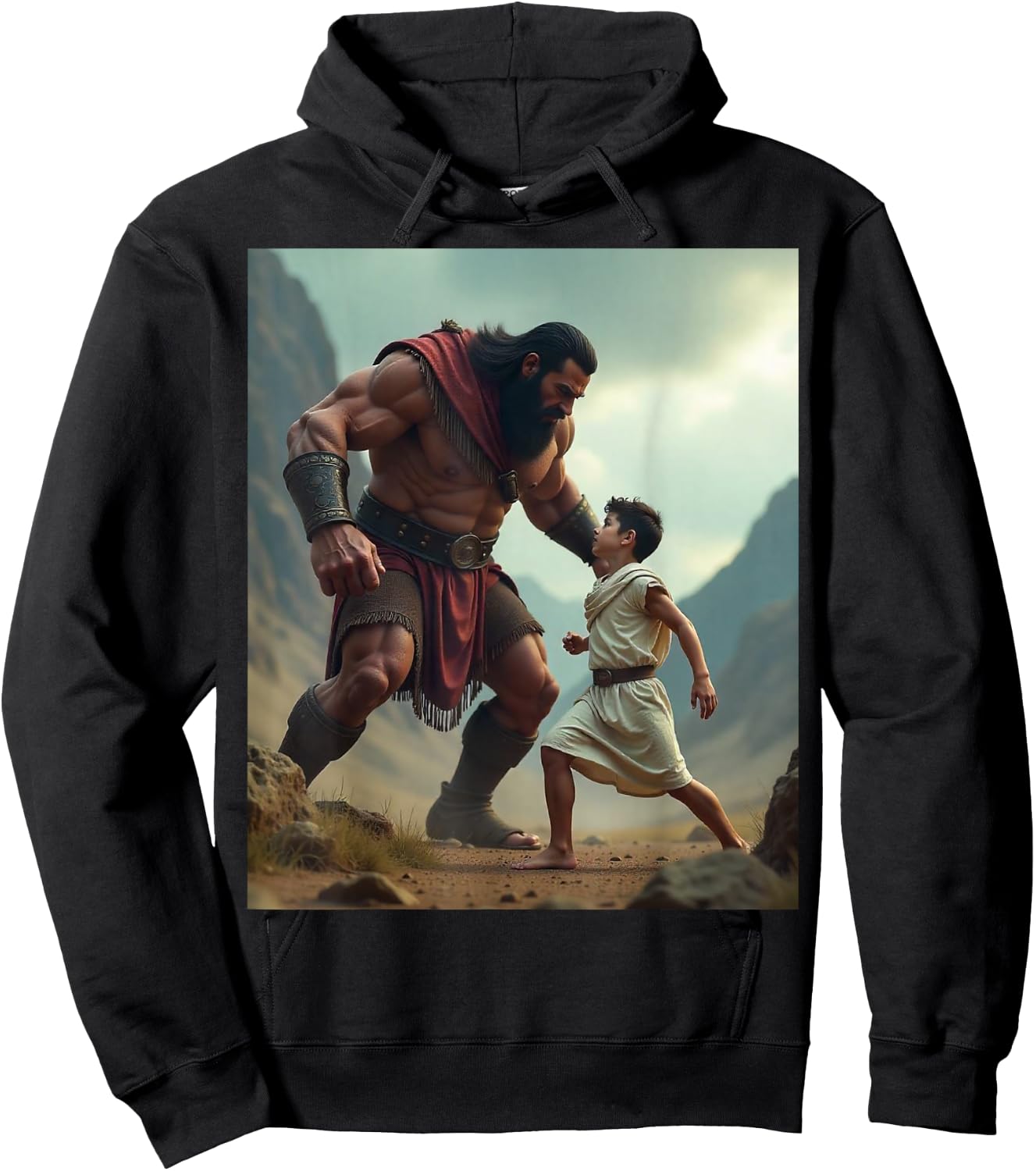 David and Goliath Bible Book of Samuel King David Hoodie - Hoodie | Black