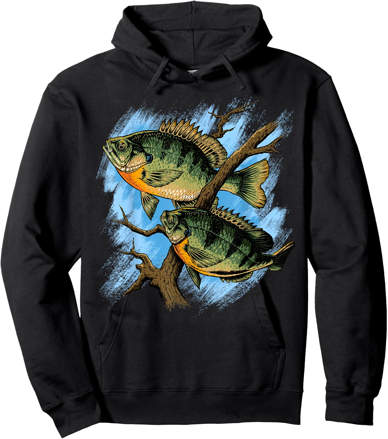 Bluegill Illustration Fishing Hoodie - Hoodie | Black