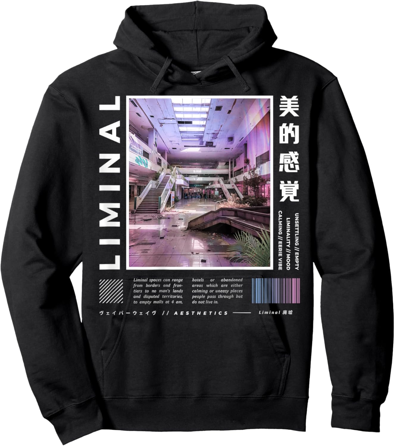 Liminal Spaces (BackPrint) Vaporwave Backrooms Pastel Goth Hoodie - Hoodie | Black