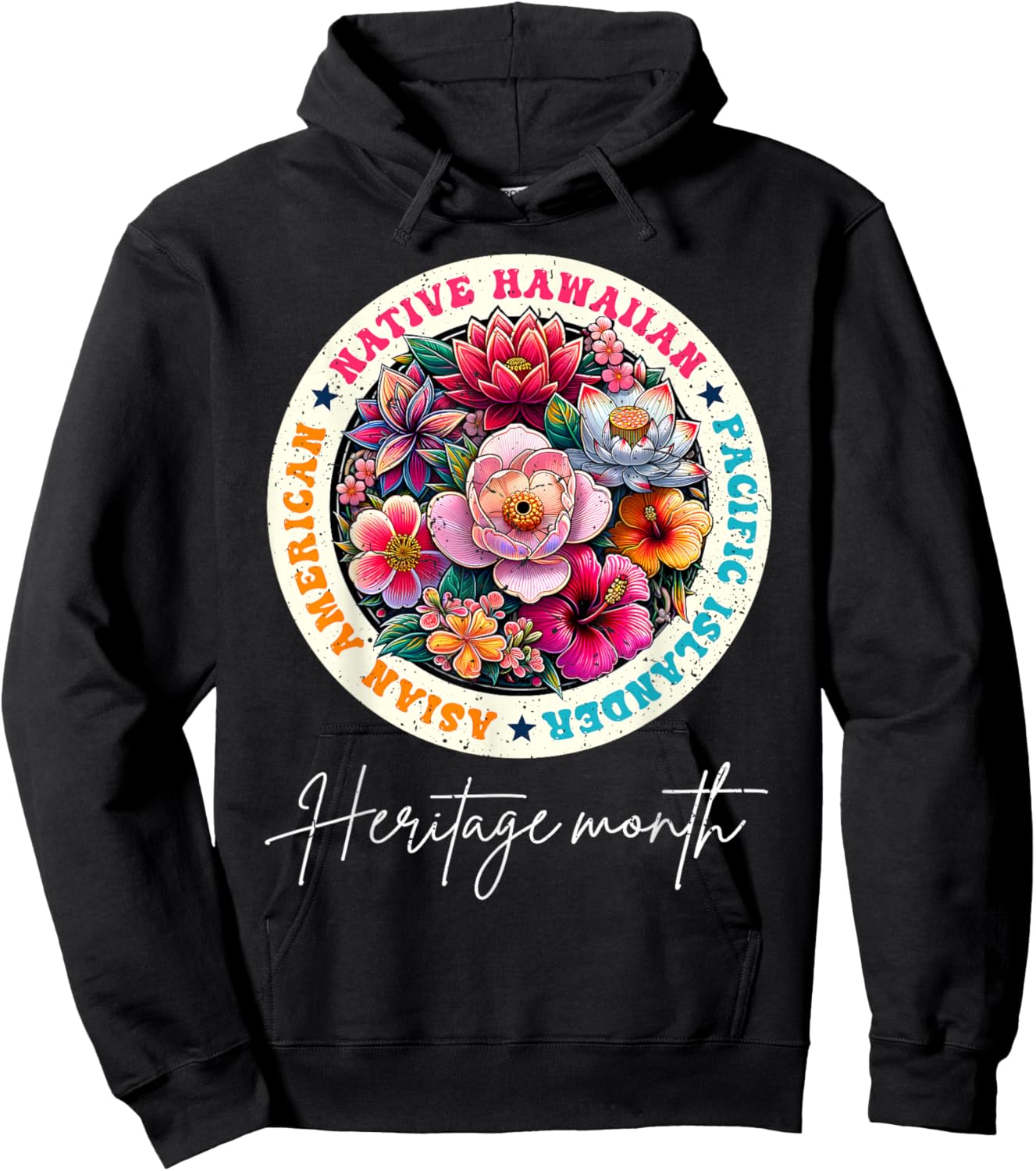 AAPI Asian American Pacific Islander Month Heritage Vintage Hoodie - Hoodie | Black