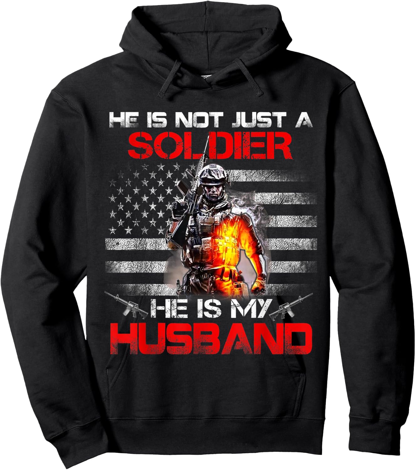 My Husband Is A Soldier Proud Army Wife Hoodie - Hoodie | Black