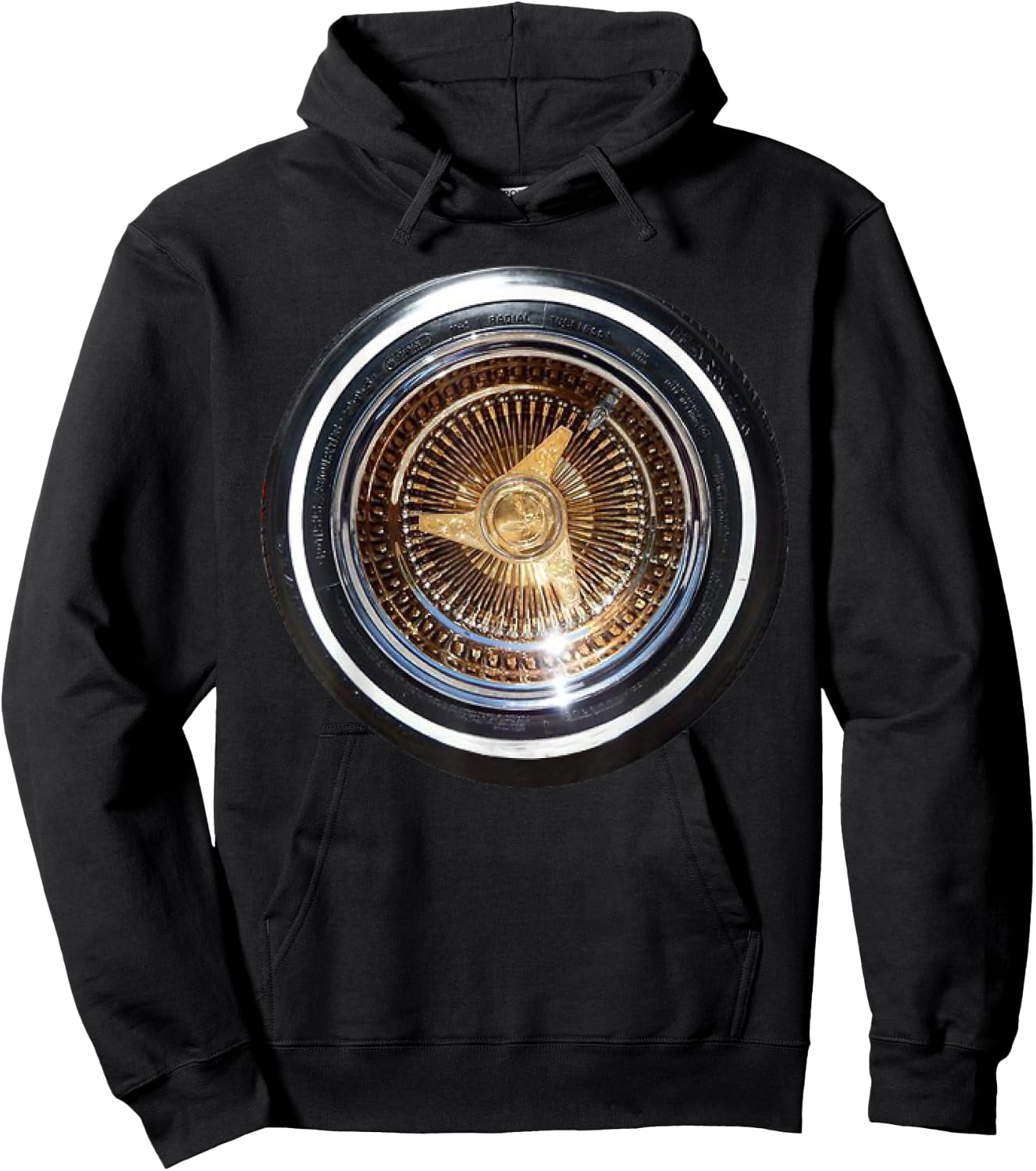 Lowrider Wheel T Shirt Hoodie - Hoodie | Black