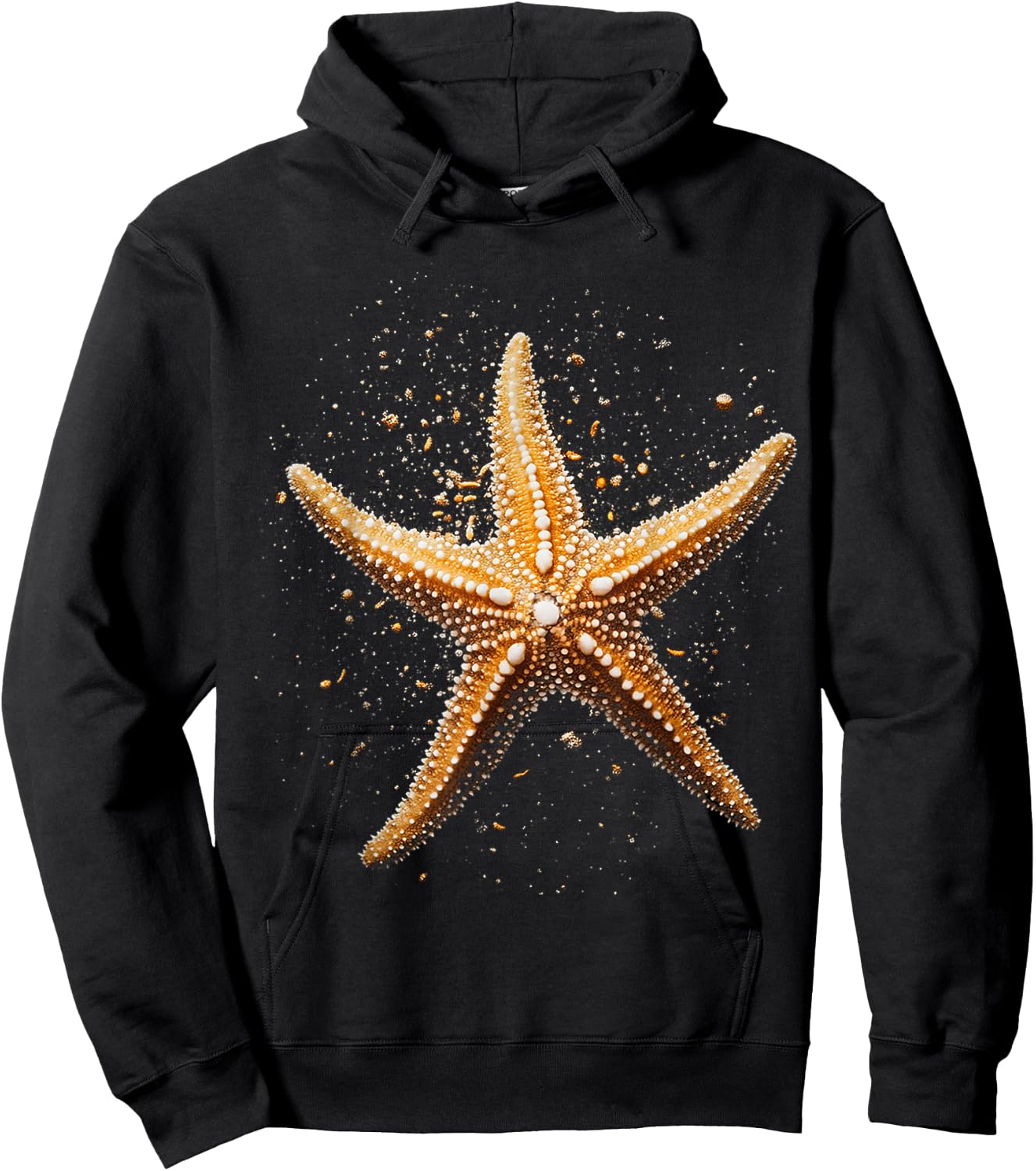 Starfish Animal Motif Artwork Starfish Hoodie - Hoodie | Black