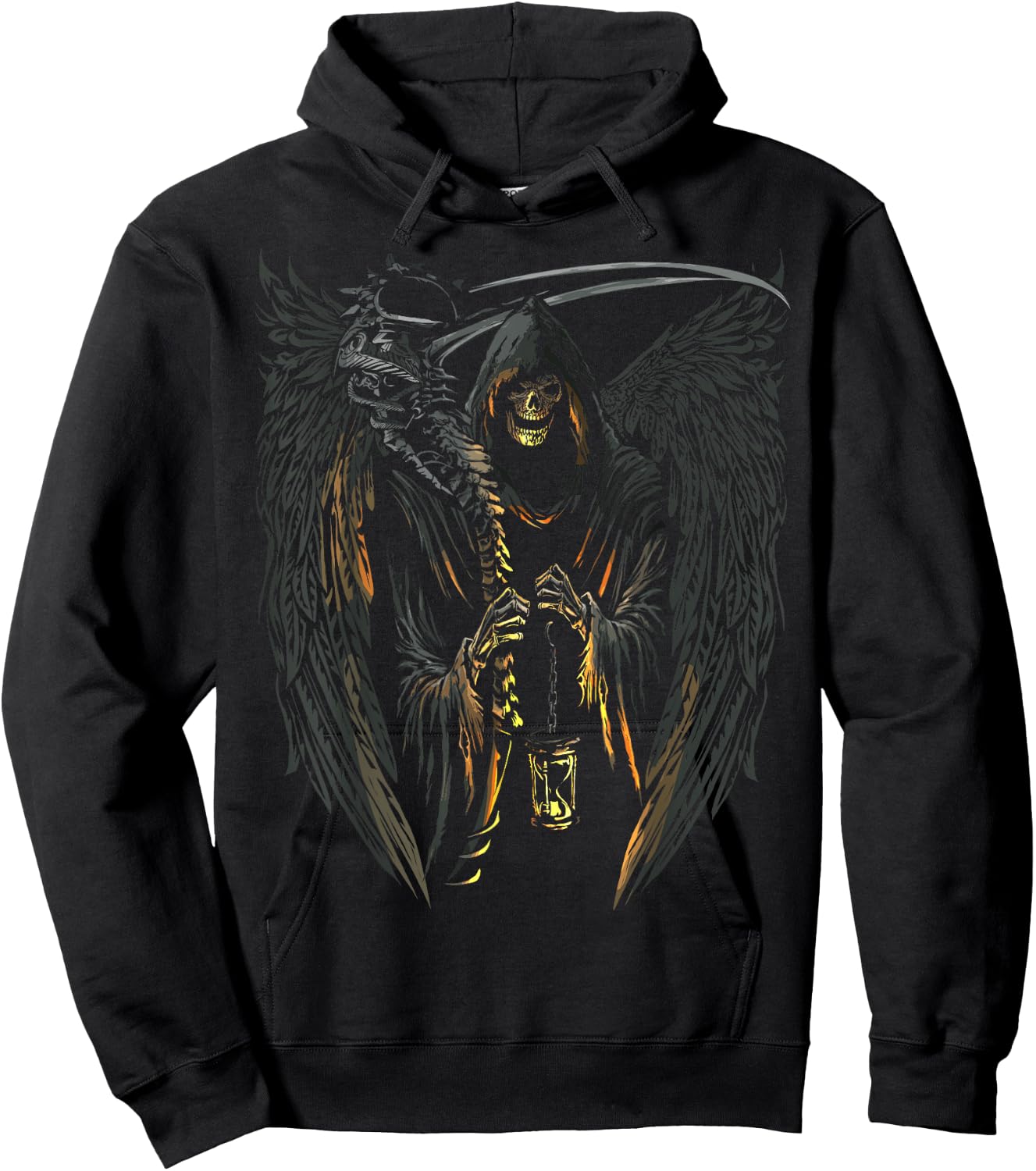 Angel of Death Grim Reaper Scary Halloween Occult Dark Art Hoodie - Hoodie | Black