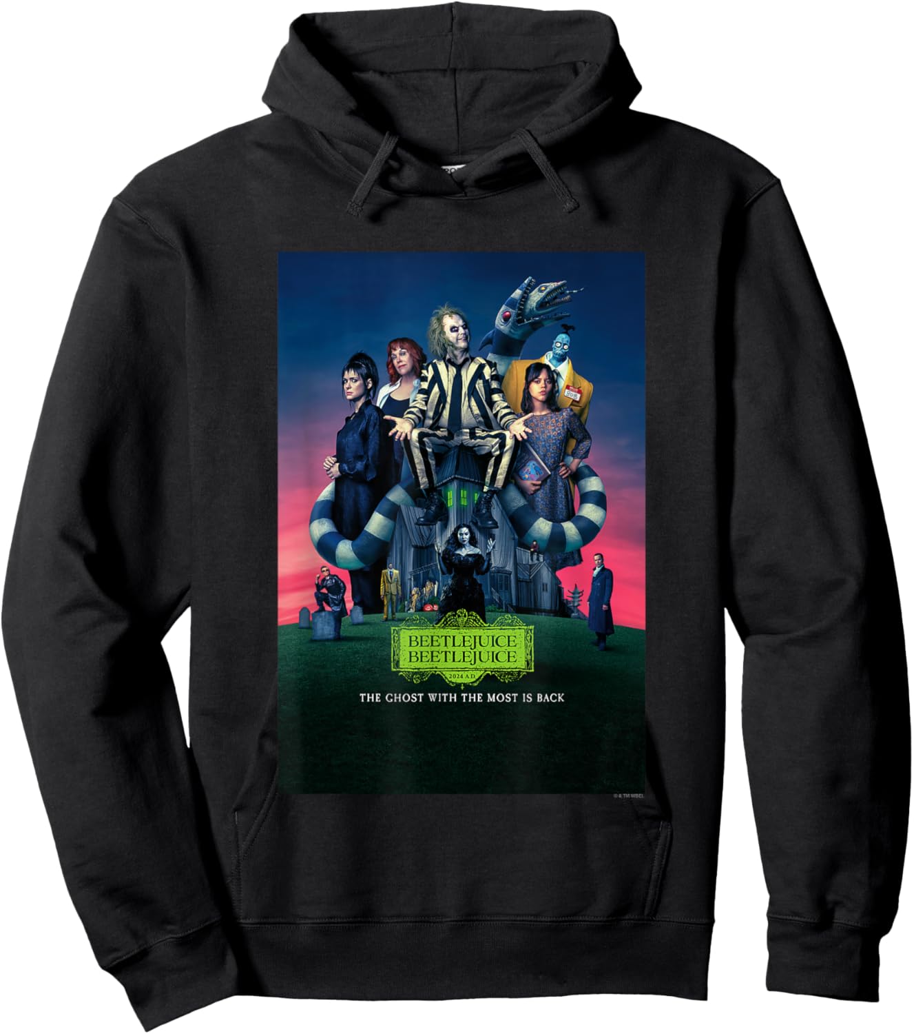 Beetlejuice Beetlejuice The Ghost With The Most Movie Poster Hoodie - Hoodie | Black