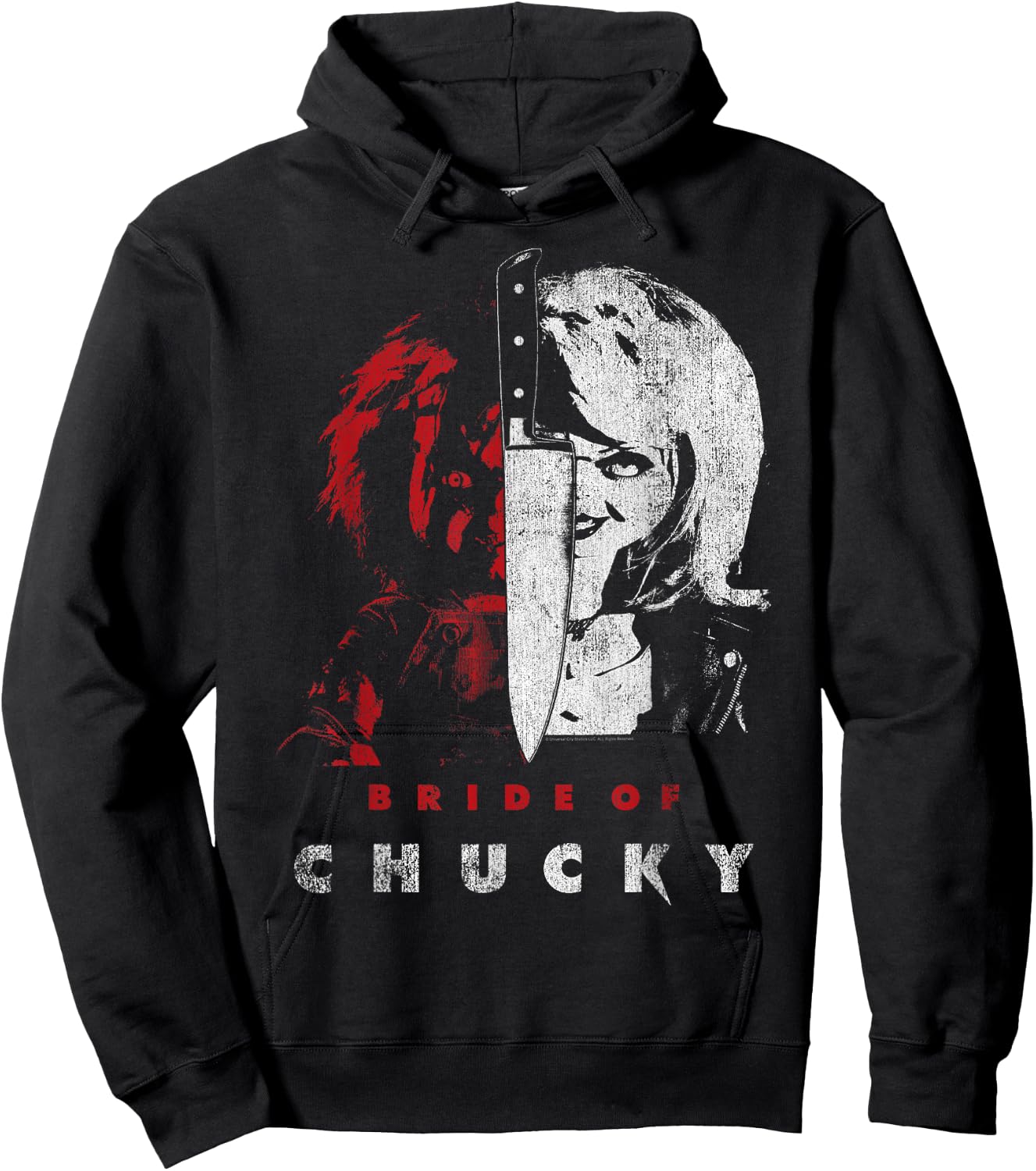 Child's Play Bride of Chucky Split Portrait Hoodie - Hoodie | Black