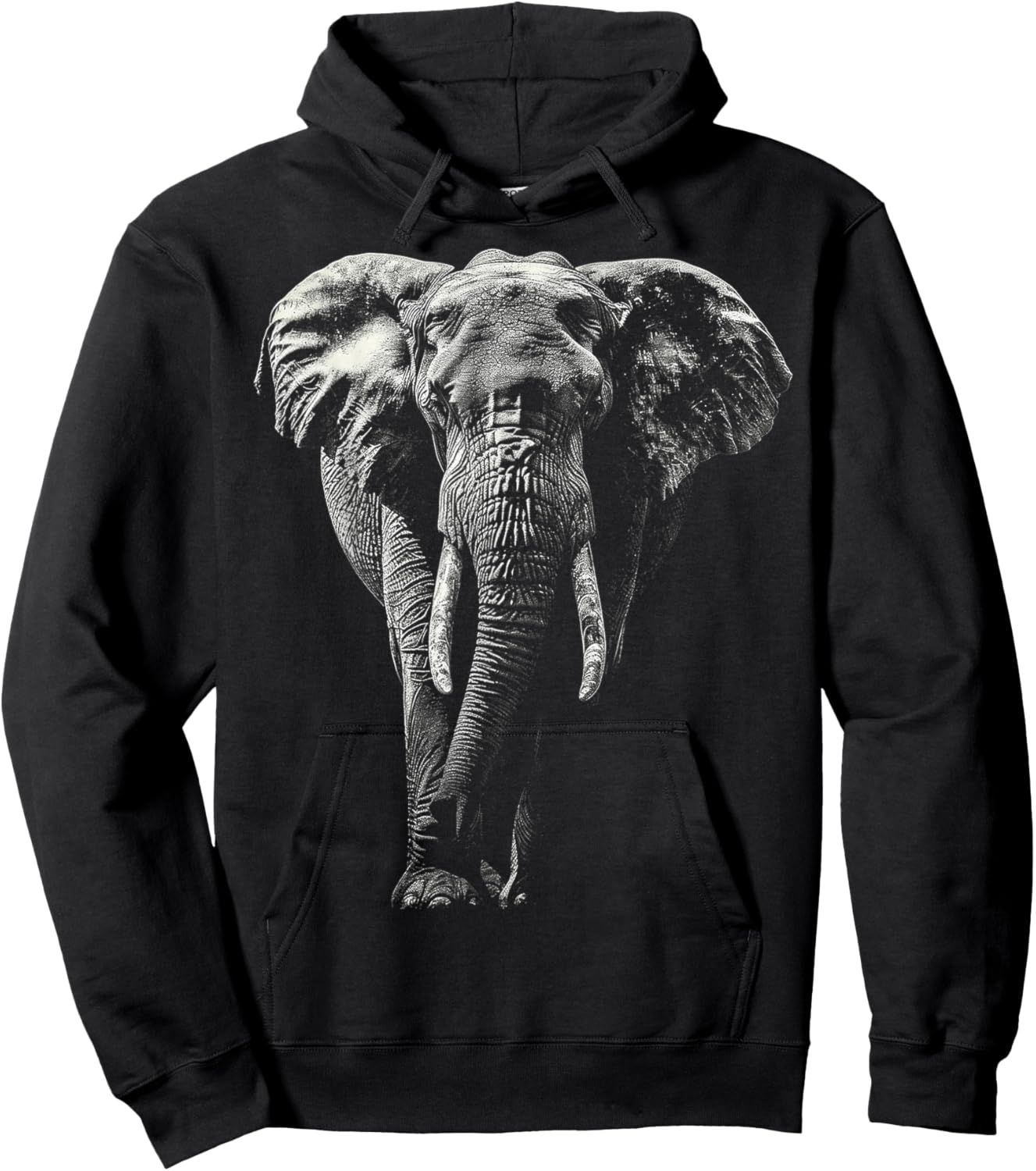 Elephant Lover Drawing Animal Art Graphic Elephant Hoodie - Hoodie | Black
