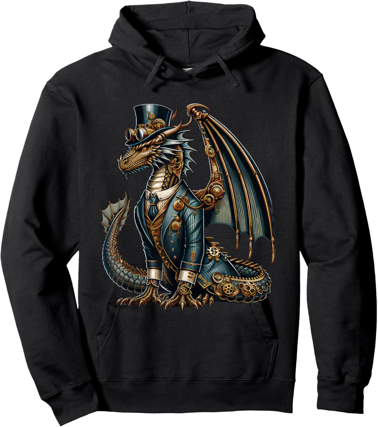 Steampunk Dragon Women Men Kids Steampunk Dragon Hoodie - Hoodie | Black