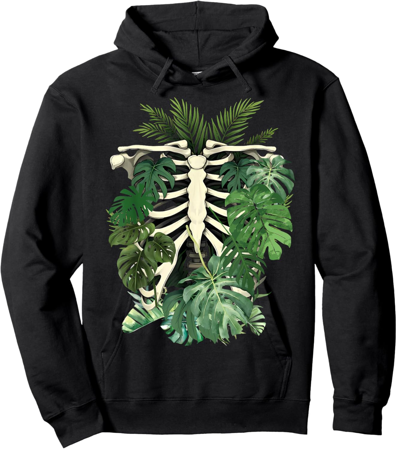 Skeleton Plant Body Monstera Leaf Plant Mom Gardening Women Hoodie - Hoodie | Black