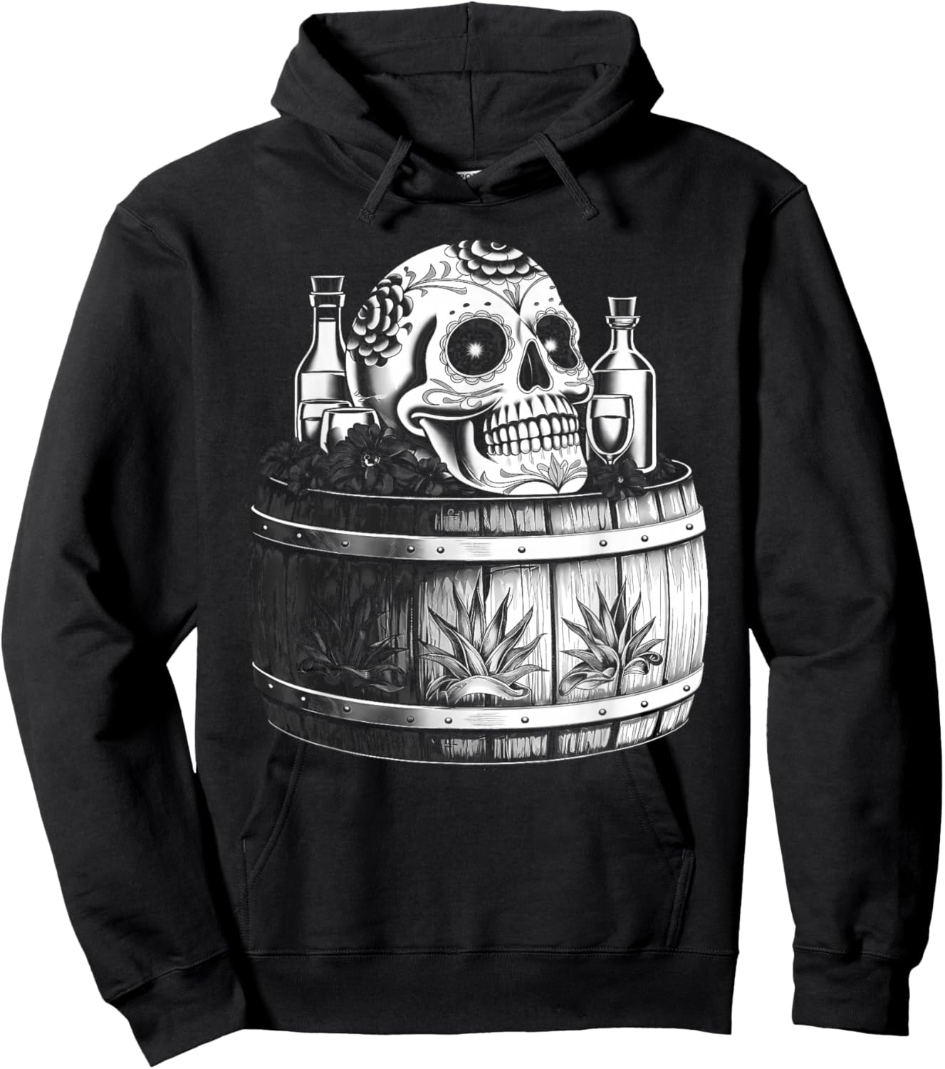 Mexico Vintage Skeleton Tequila Dia De Los Muertos Mexican Hoodie - Hoodie | Black