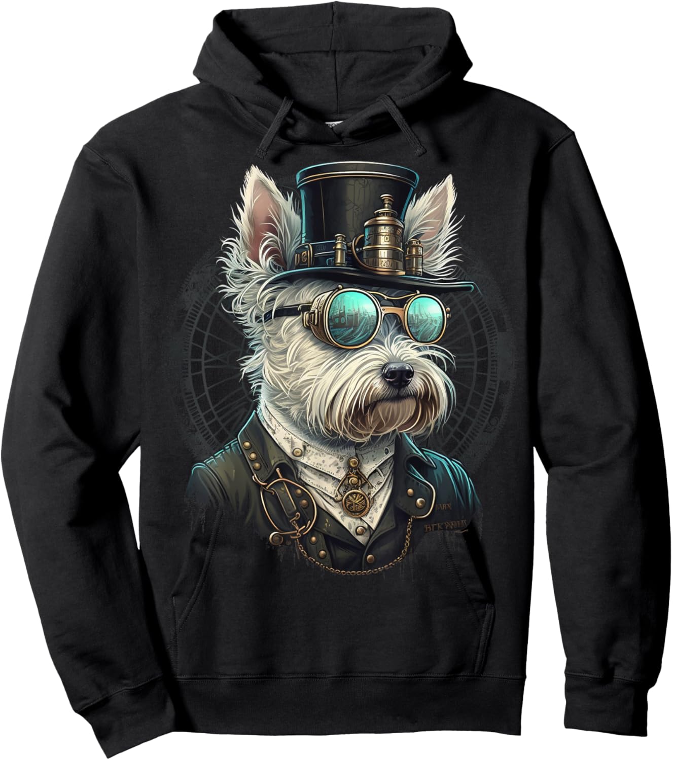 Westie Steampunk West Highland White Terrier Hoodie - Hoodie | Black