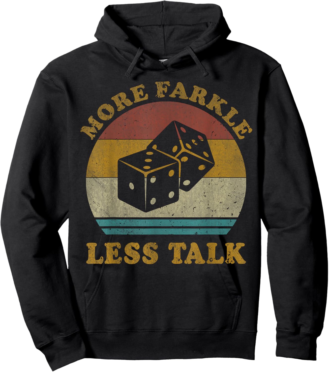 More Farkle Less Talk Vintage Farkle Dice Game Hoodie - Hoodie | Black