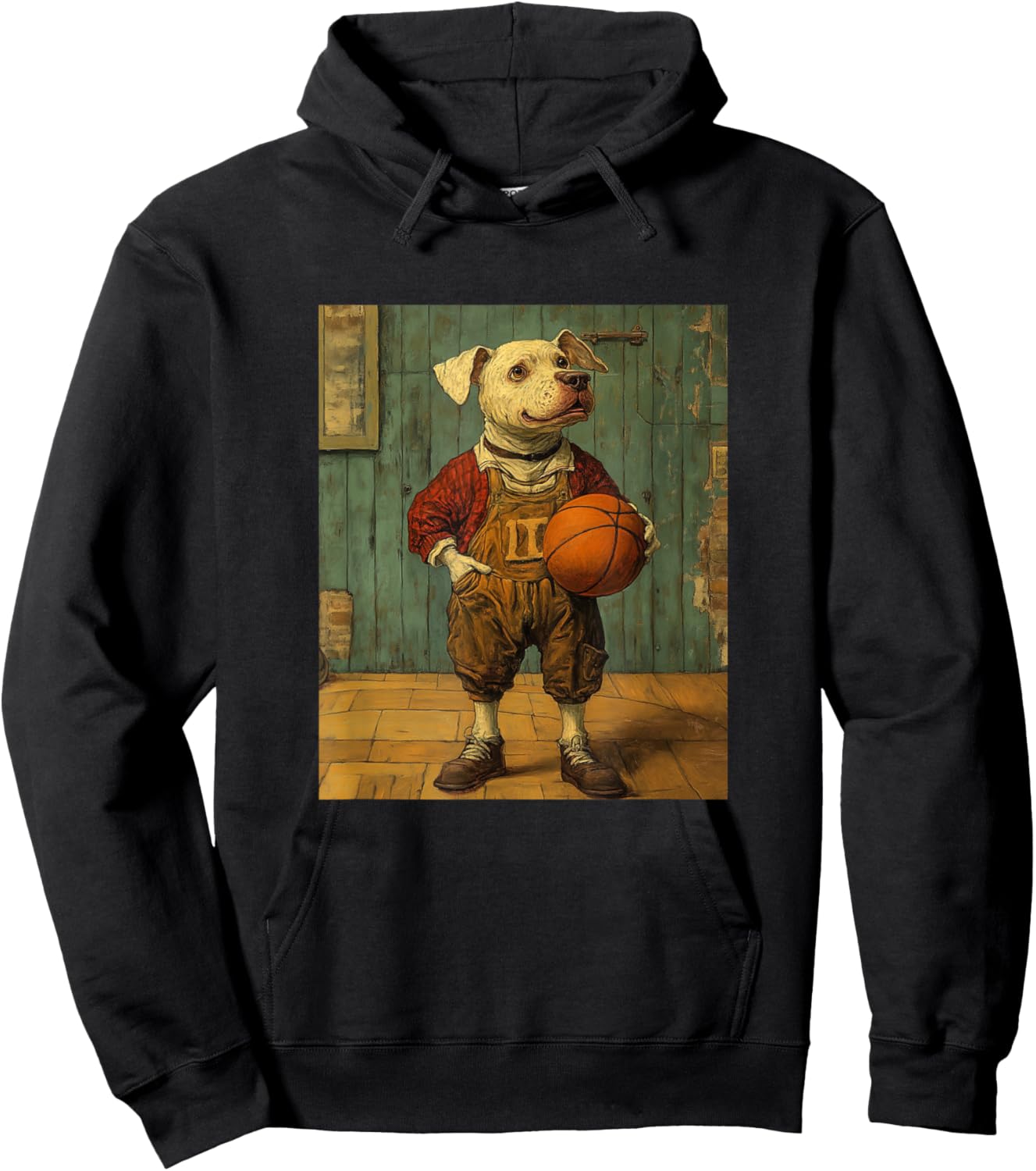 Funny Dog Playing Basketball Graphic Weird Dog Hoodie - Hoodie | Black
