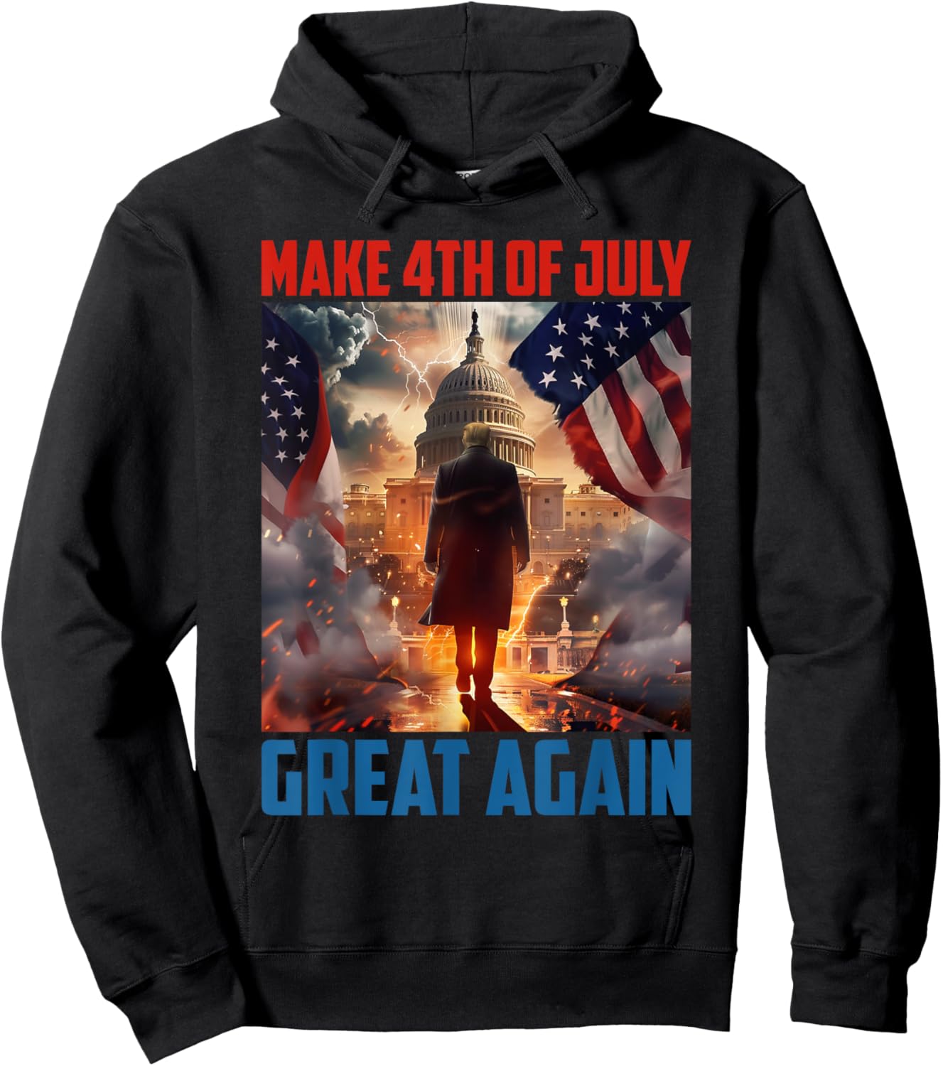 Trump 2024 Make 4th Of July Great Again Independence Day Men Hoodie - Hoodie | Black