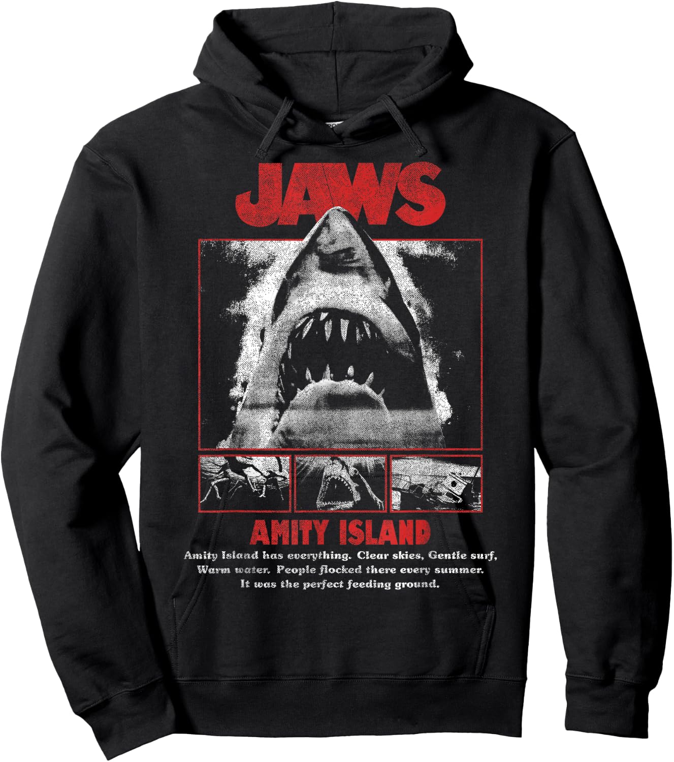 Jaws Movie Pop Poster Hoodie - Hoodie | Black