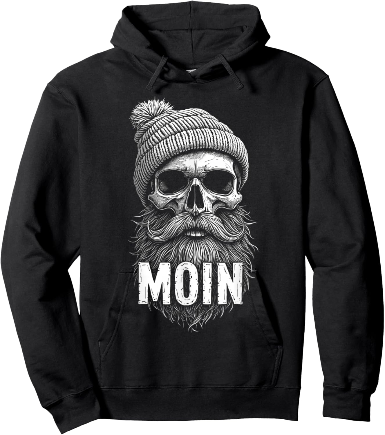 Totenkopf Mütze Bart Hoodie - Hoodie | Black