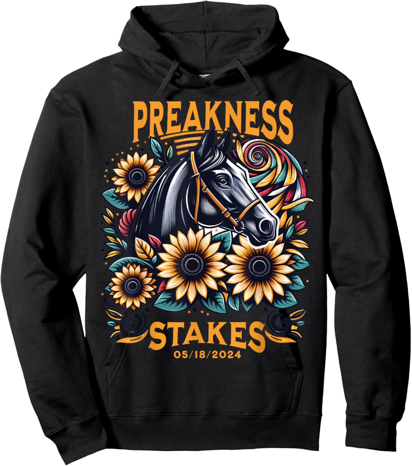 Preakness Stakes Horse Racing Outfit Women's Design Hoodie - Hoodie | Black