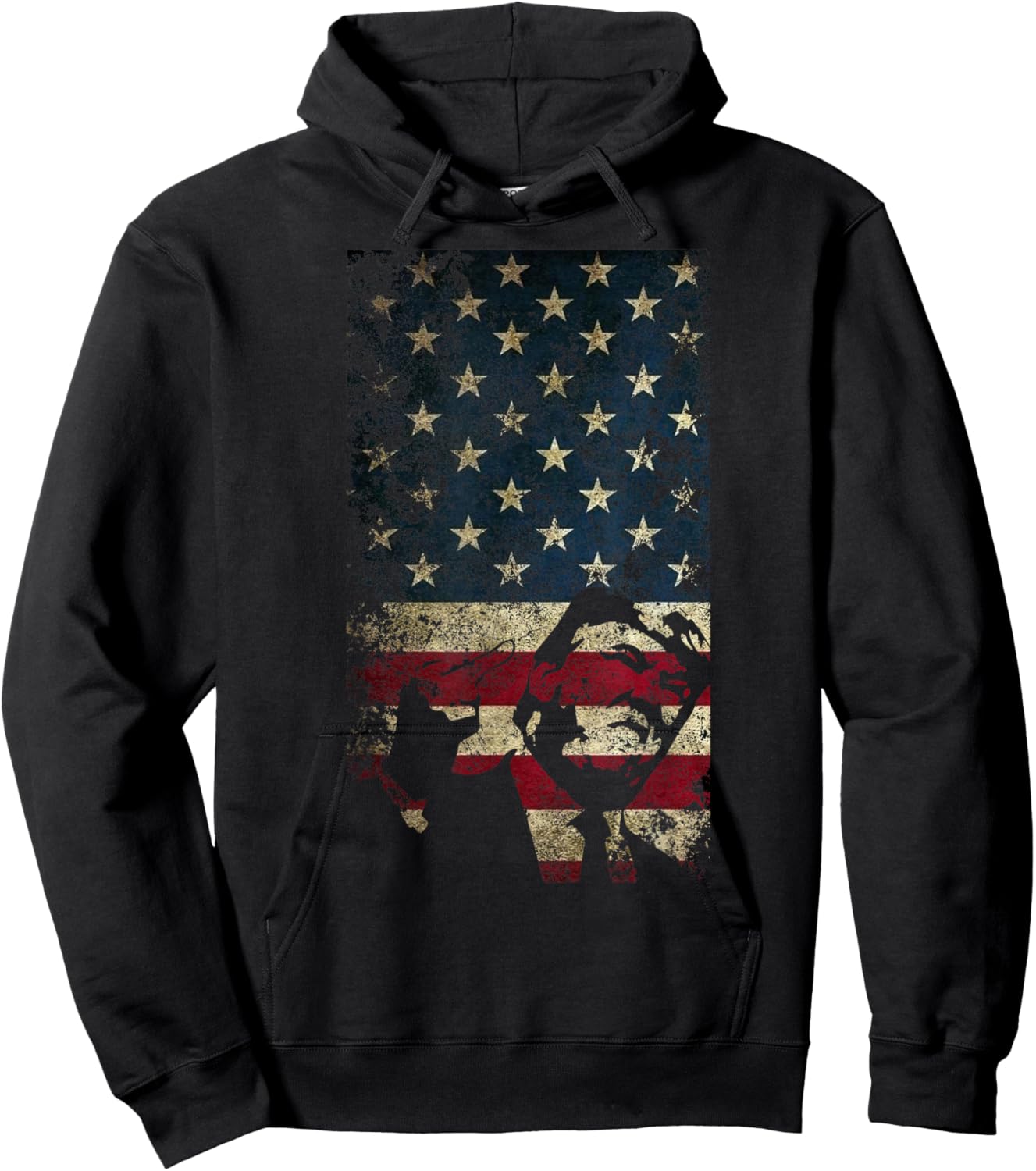 Trump American Flag Patriotic Jersey Politics USA Hoodie - Hoodie | Black