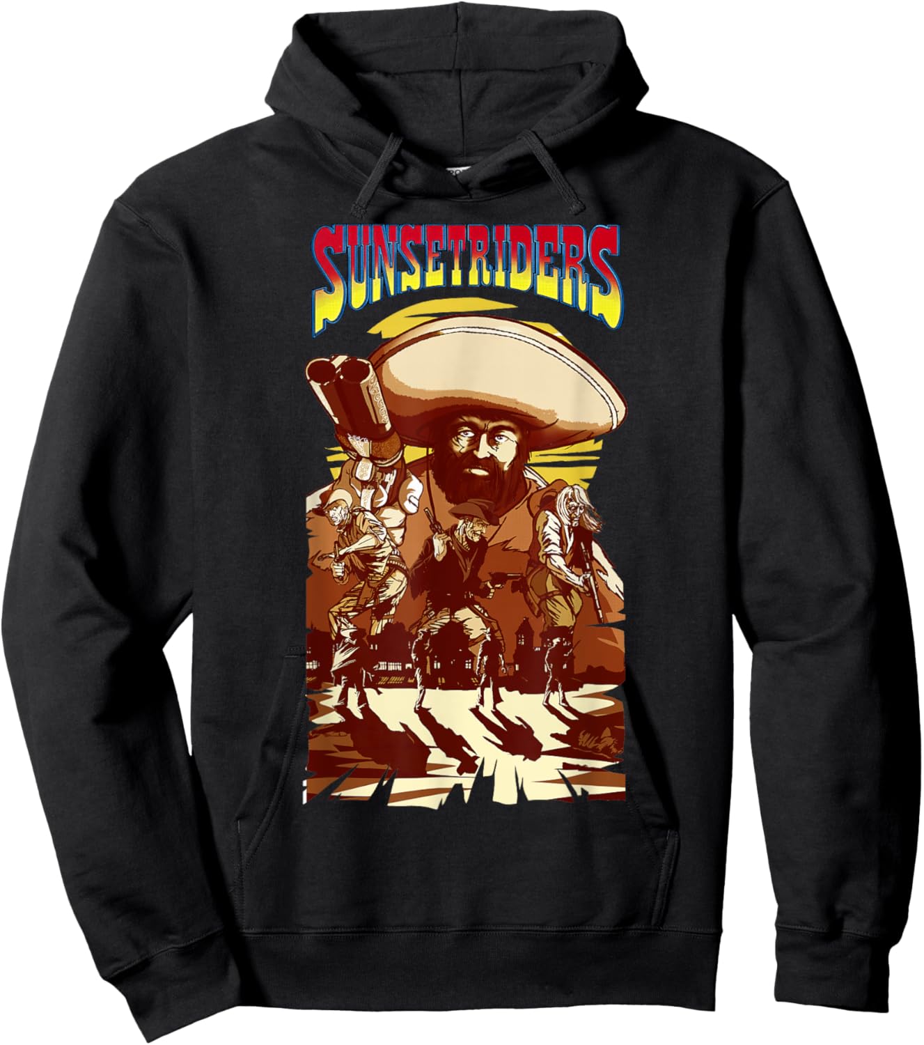 Sunset Riders Poster Movie Custom Wild West Retro Game Hoodie - Hoodie | Black