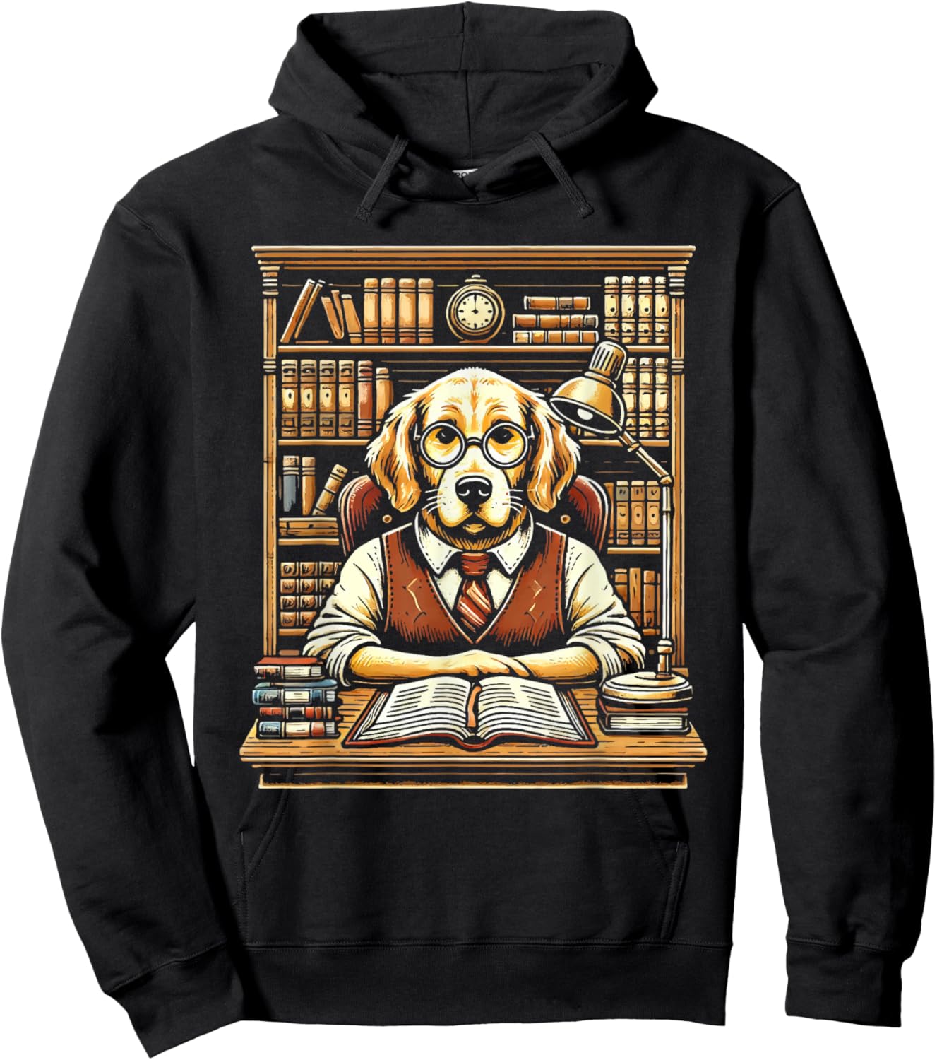 Dog Librarian Library Book Reading Books Bibliophile Hoodie - Hoodie | Black
