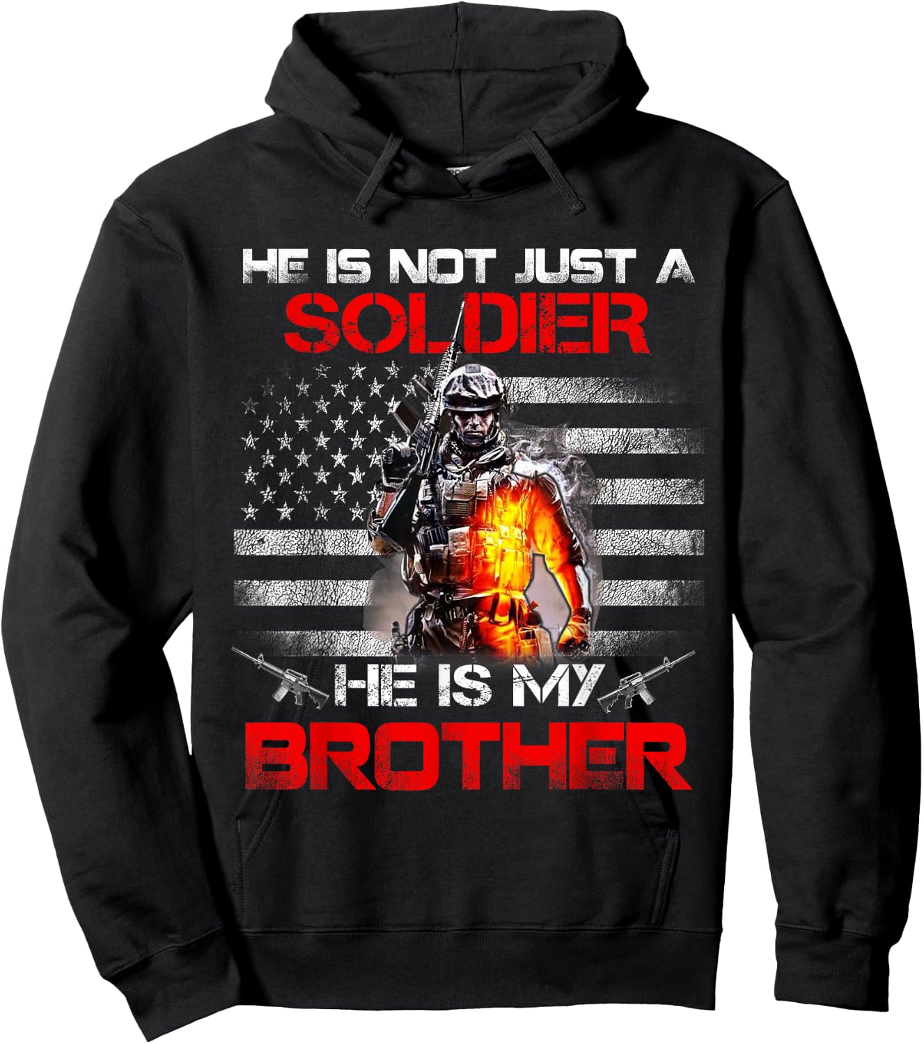 My Brother is A Soldier Proud Army Sister Gift Hoodie - Hoodie | Black