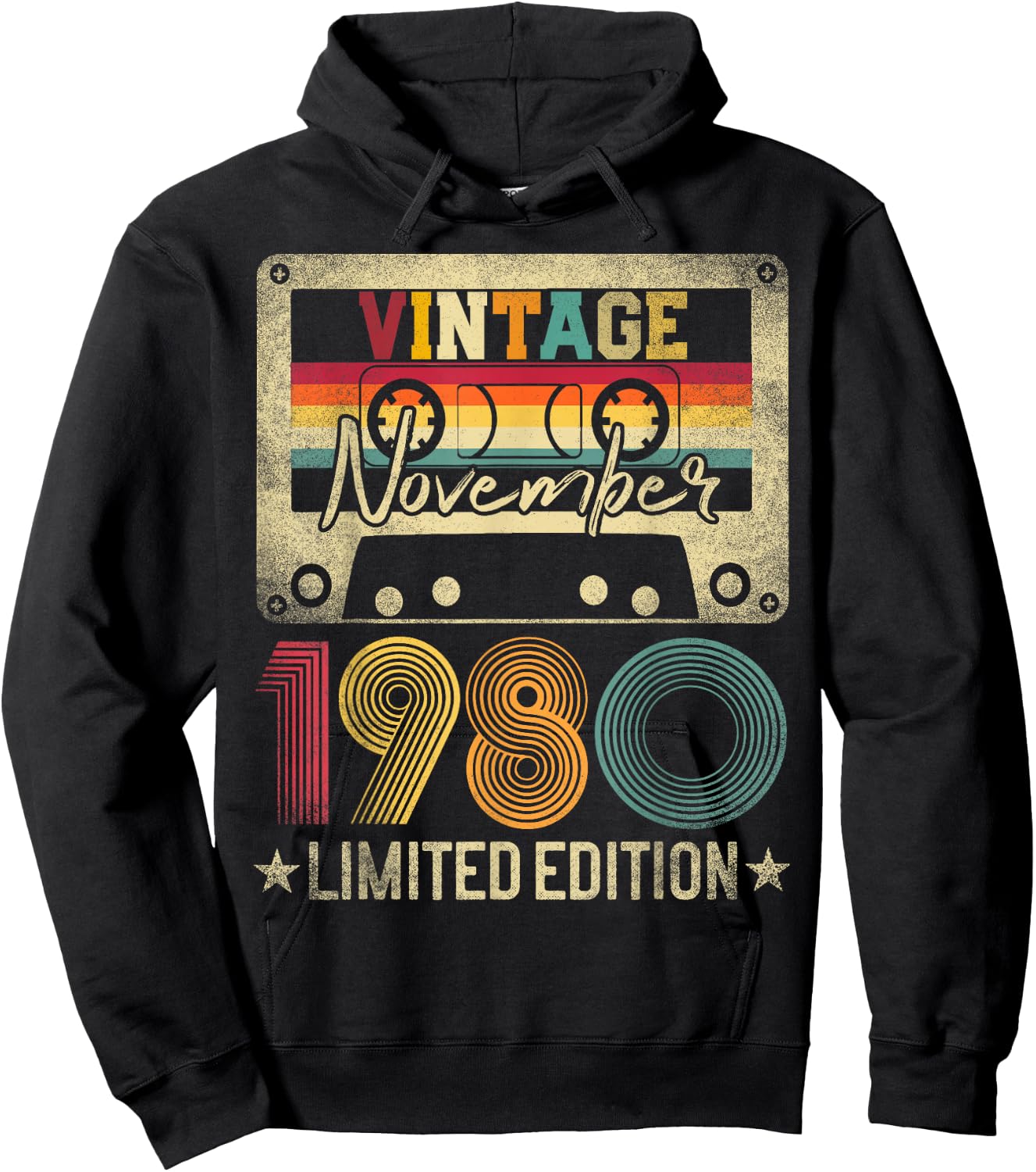 November 1980 45th Birthday Gift Limited Edition Vintage Hoodie - Hoodie | Black