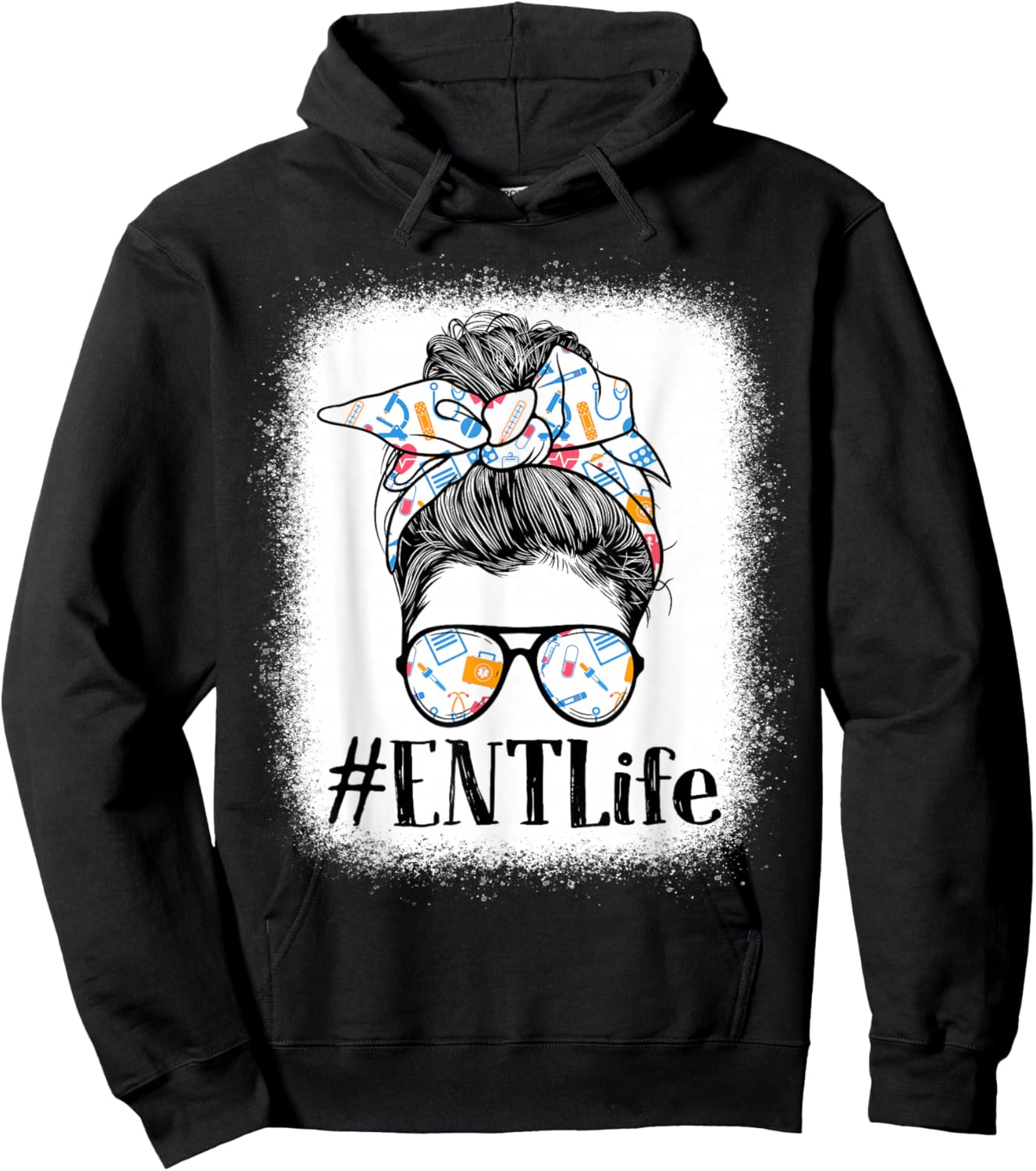 ENT Otorhinolaryngology Nurse Life Appreciation Day Messy Hoodie - Hoodie | Black